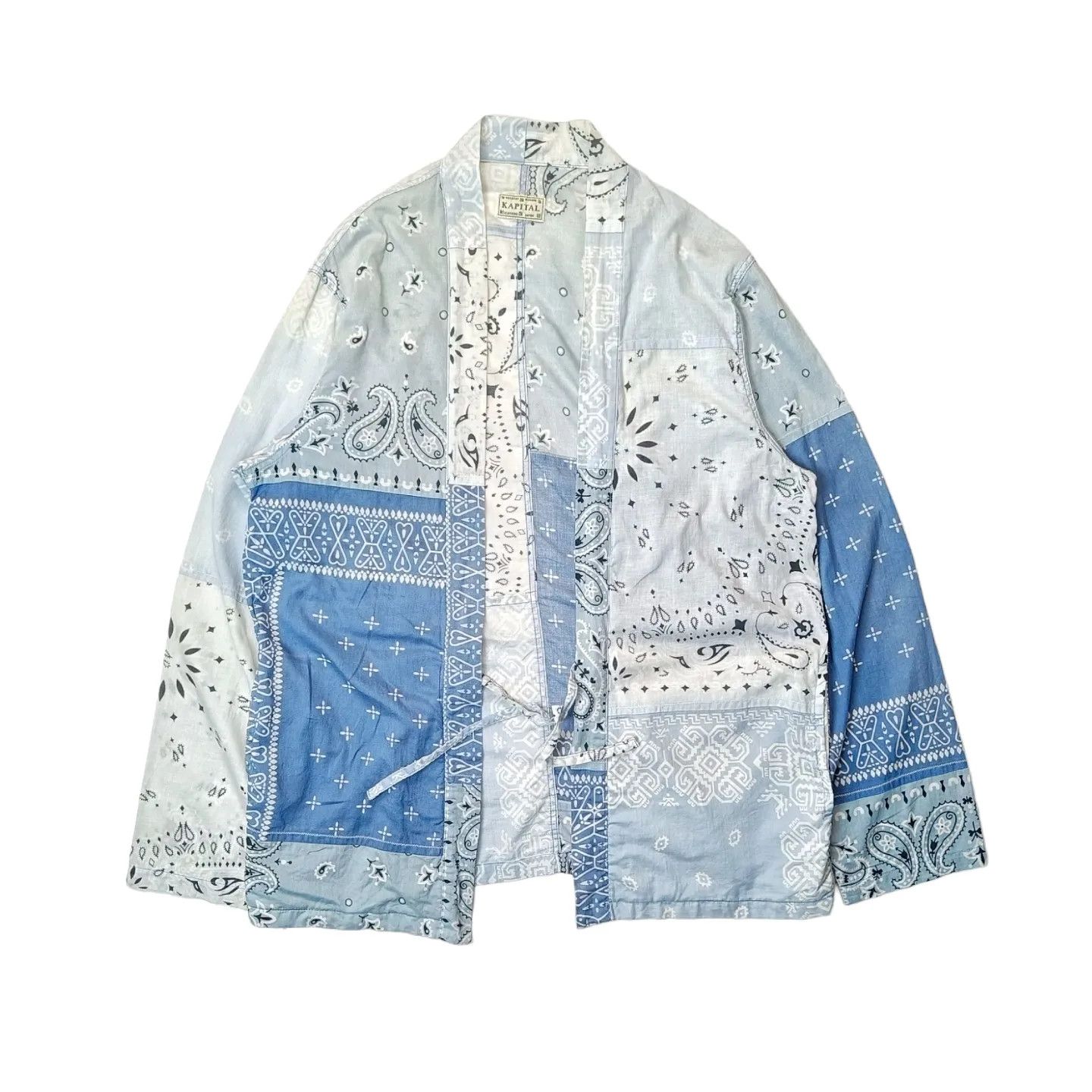 image of Kapital Patchwork Bandana Kakashi Juban in Light Blue, Men's (Size Medium)