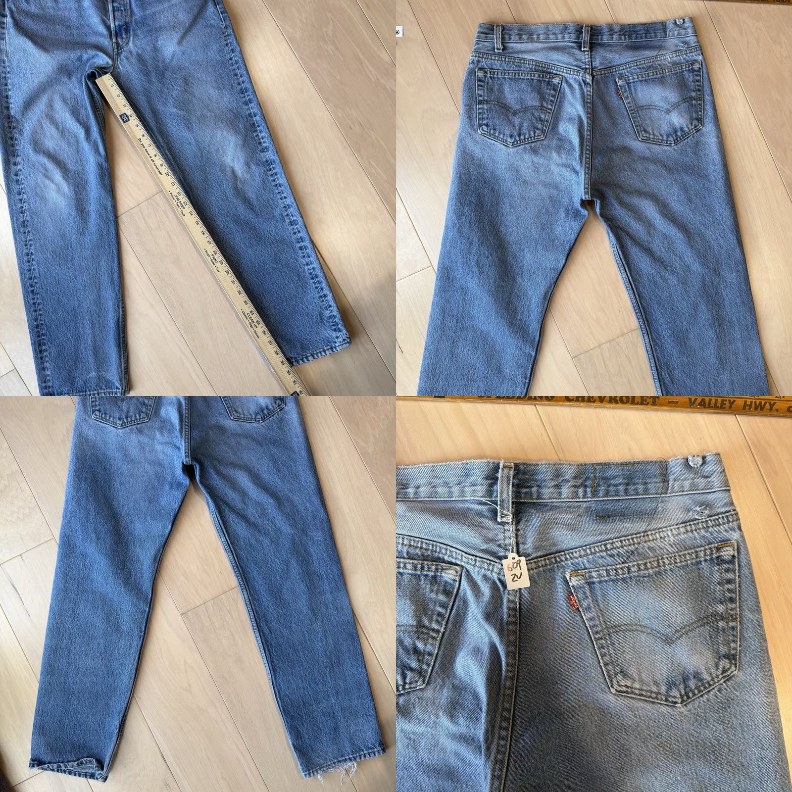 Levi's VINTAGE Levi's 501 Jeans Straight 34x30 Denim Blue 90s Cowboy Western USA Mens Jeans Size US 34 / EU 50 - 8 Thumbnail