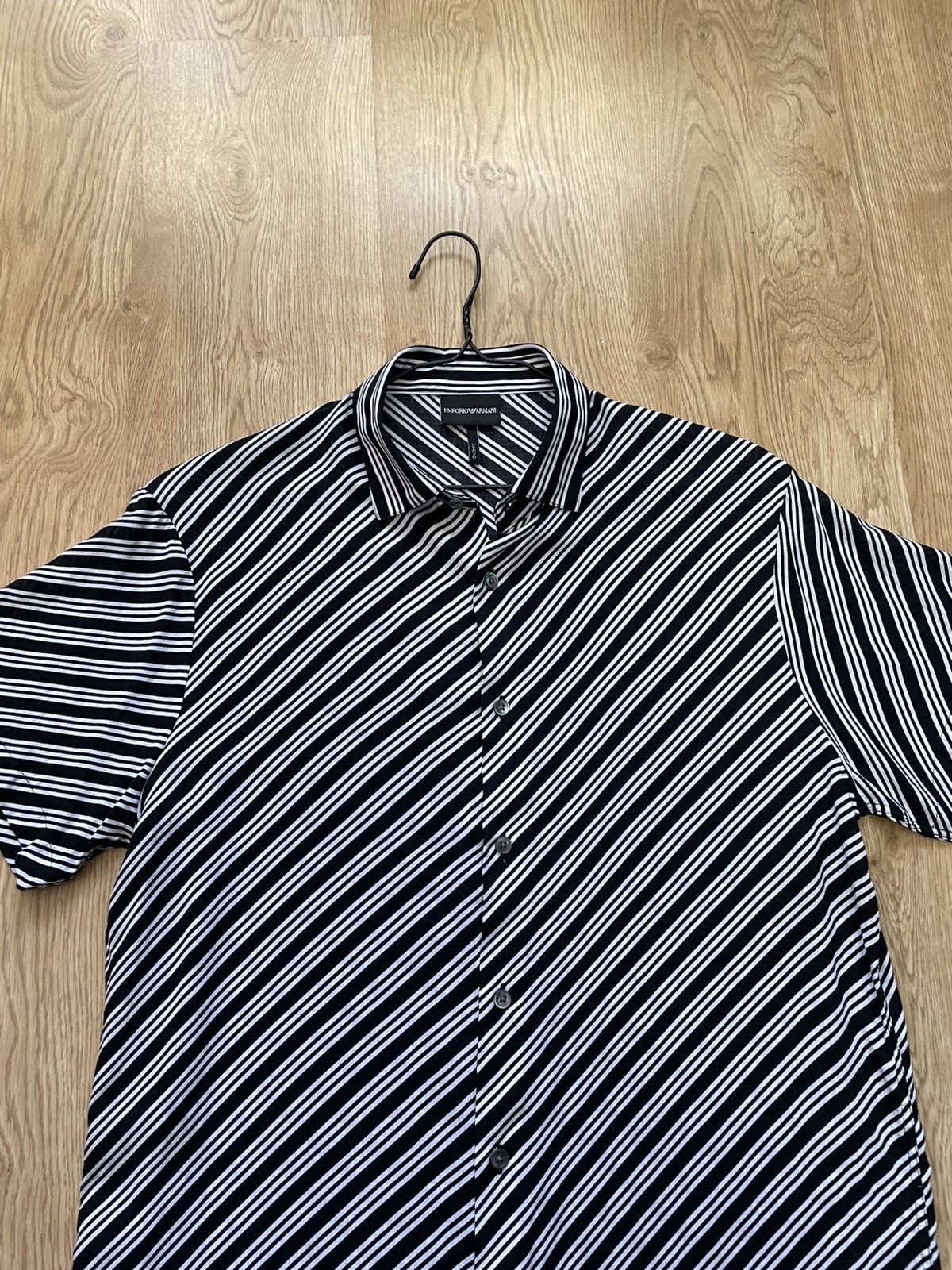 Emporio Armani Emporio Armani Striped Short Sleeve Shirt M/L Over Fit Size US M / EU 48-50 / 2 - 5 Thumbnail