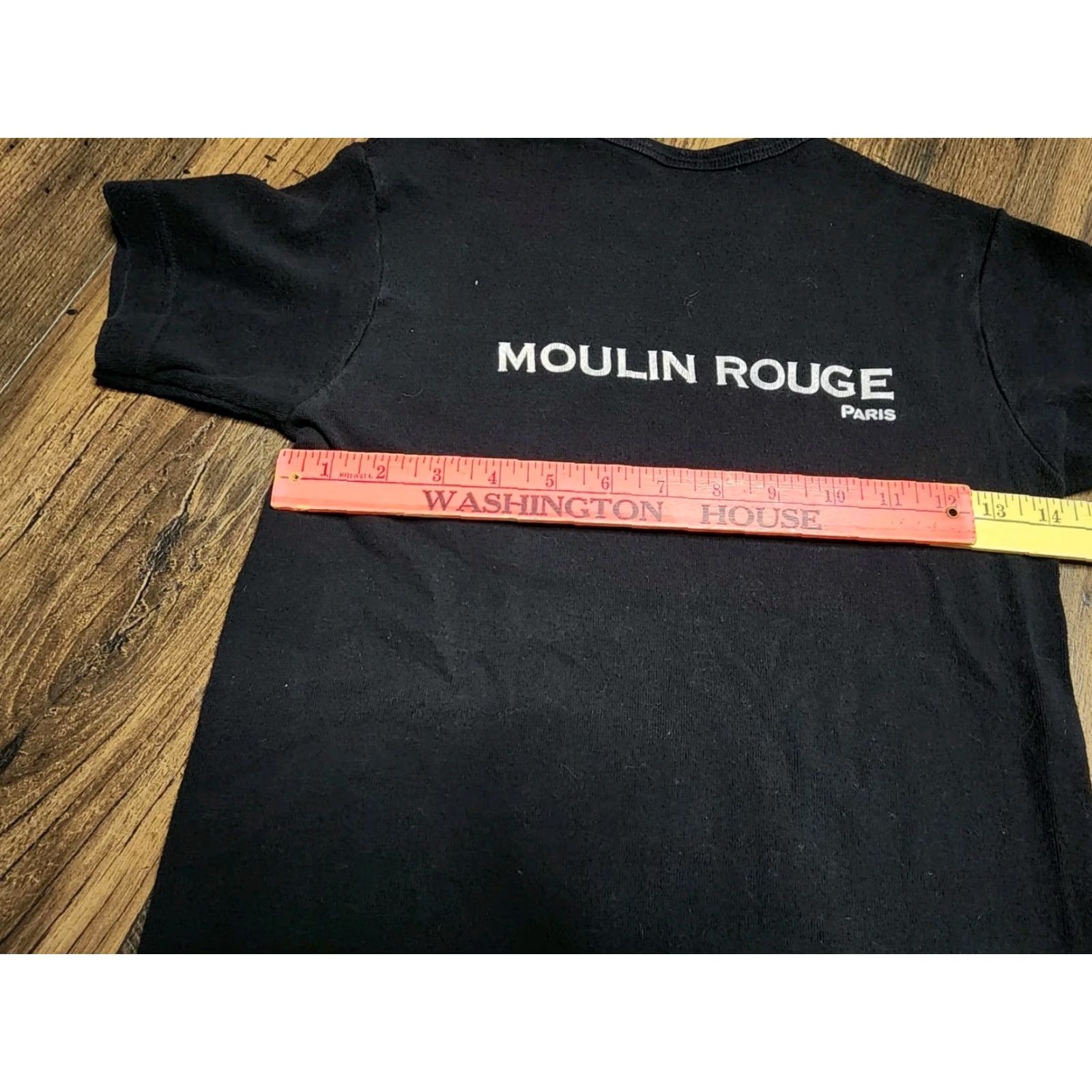 Doublet VINTAGE Moulin Rouge T-Shirt Womens XS Black Cropped 90s Style Crew Neck Short Sleeve Distressed Size XS / US 0-2 / IT 36-38 - 2 Thumbnail