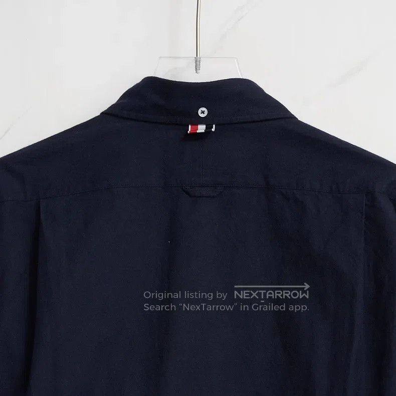 Thom Browne Thom Browne Neutral Navy Striped Shirt Size US L / EU 52-54 / 3 - 4 Thumbnail