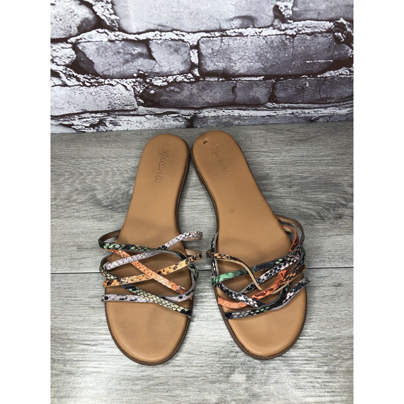 Madewell Madewell Tracie MultiColor Leather Snake Print Strappy Sanda Size US 9 / IT 39 - 12 Thumbnail