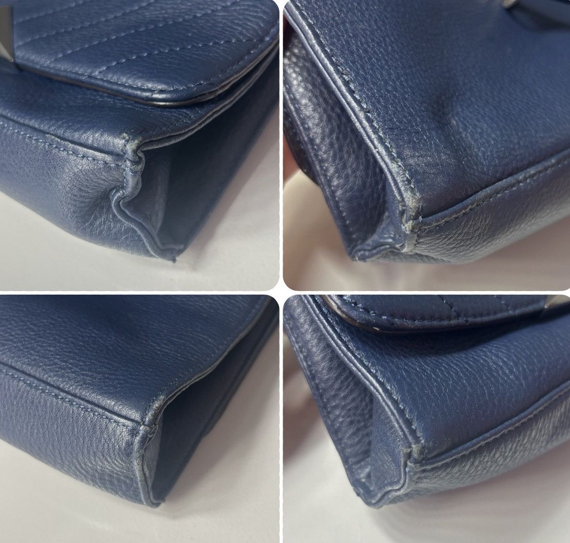 Karl Lagerfeld Karl Lagerfeld Paris GG Blue Quilted Chevron Shoulder Bag Size ONE SIZE - 13 Thumbnail