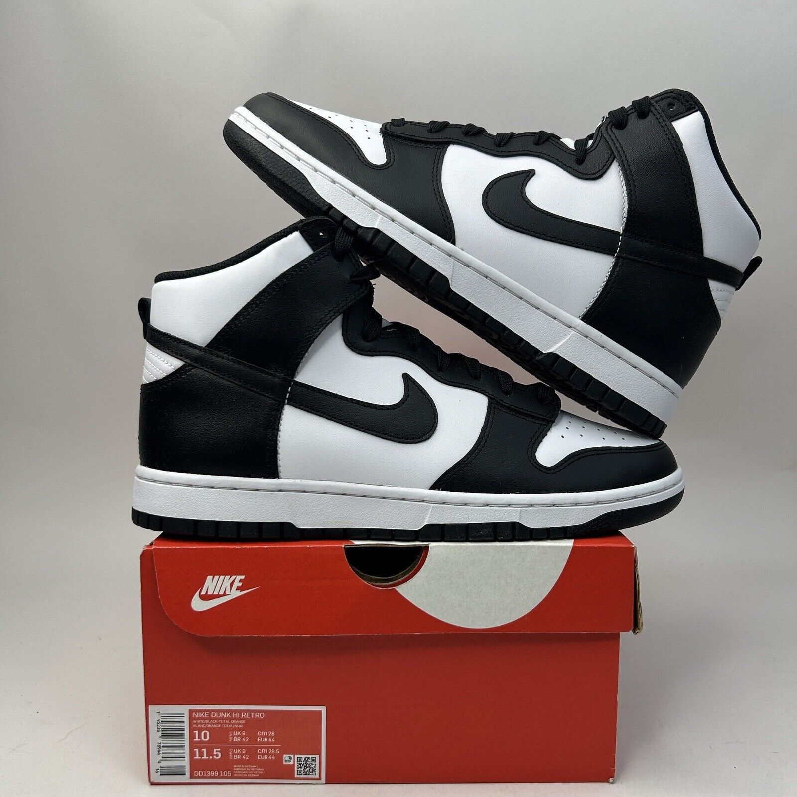 Nike Nike Dunk High Retro “Black White/Panda” 2023 Size US 10 / EU 43 - 1 Thumbnail
