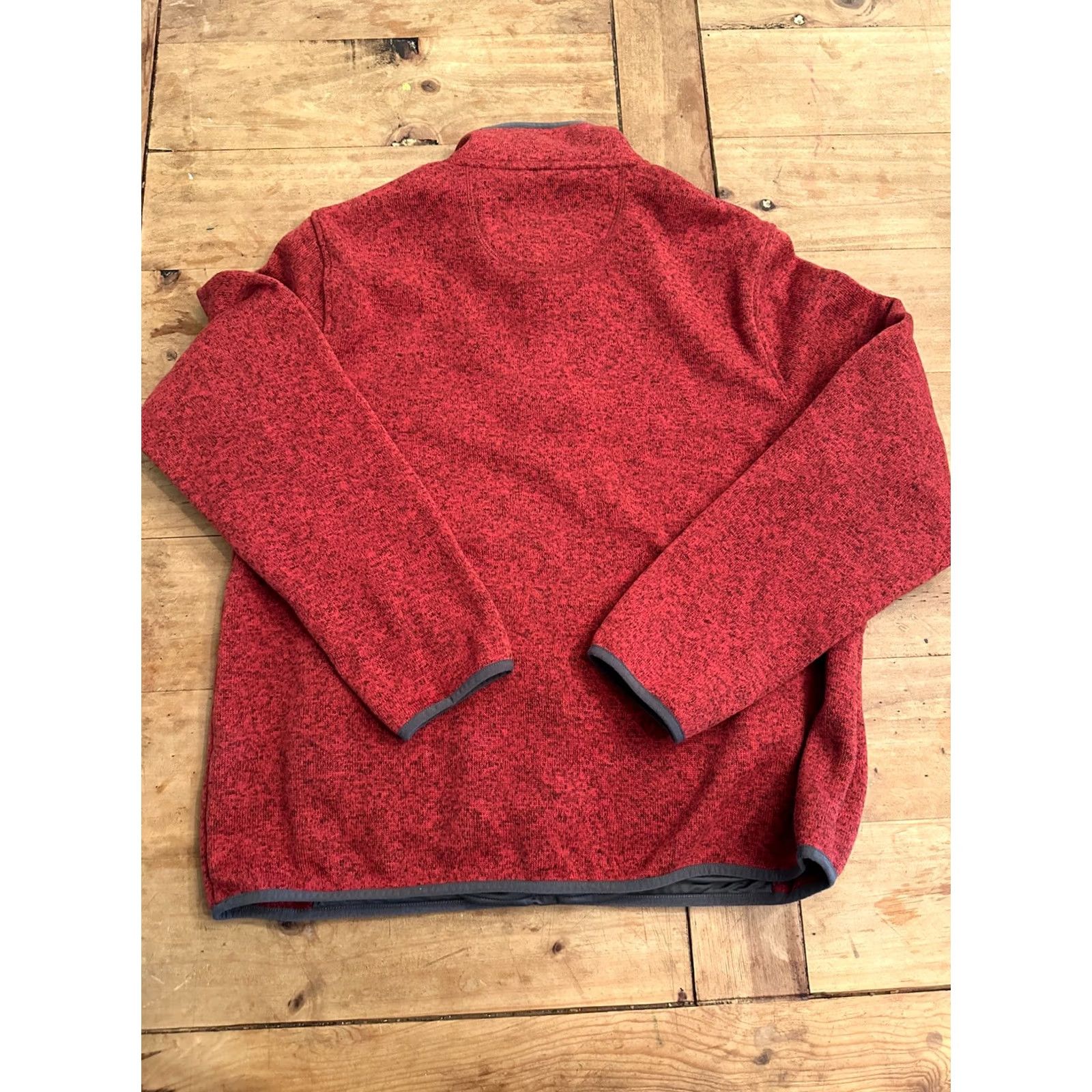 Vintage LL Bean Sweater Men Large Red 1/4 Snap Fleece Pullover Mock Neck Knit Regular Fit Long Sleeve Solid Casual Outdoor Size US L / EU 52-54 / 3 - 6 Thumbnail