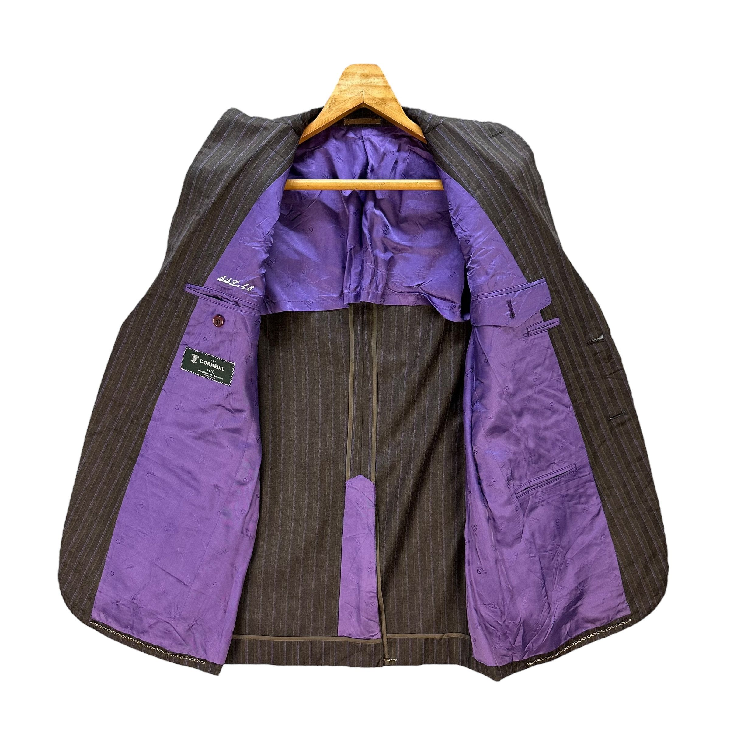 Japanese Brand Cloth DORMEIUL Wool Mohair Cashmere Suit Jacket #A67-1615 Size 40R - 7 Thumbnail