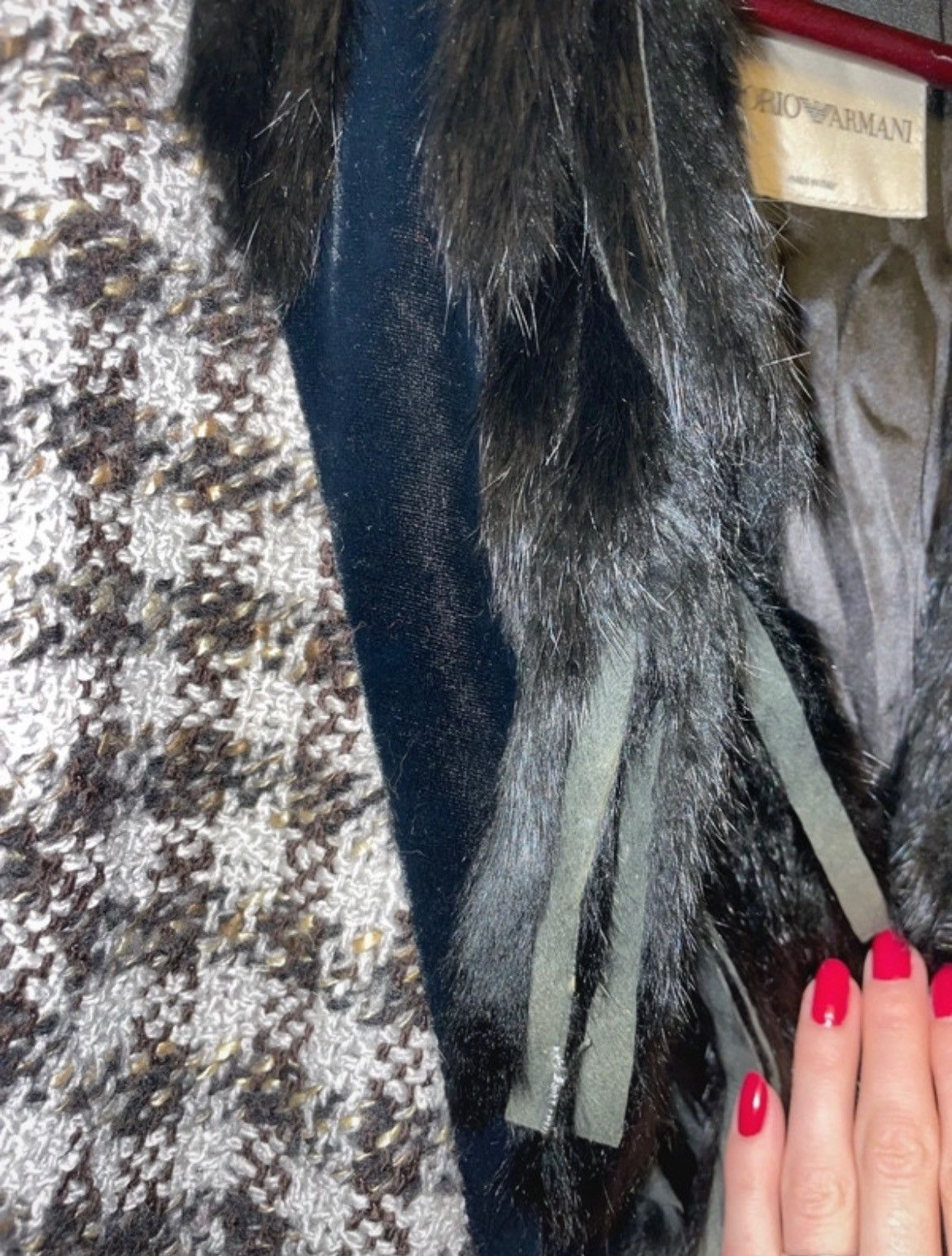 Emporio Armani Emporio Armani tweed and fur coat Size S / US 4 / IT 40 - 6 Thumbnail