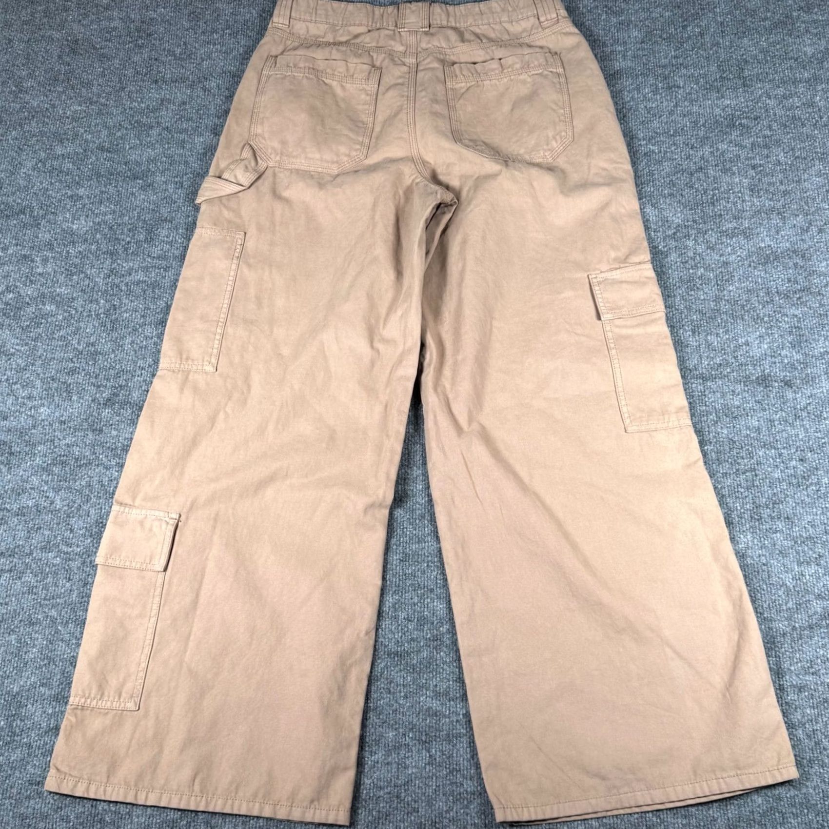Forever 21 Forever 21 Womens Carpenter Pants Cargo Utility 7 Pockets Wide Leg Khaki Beige Size 36" / US 14 / IT 50 - 6 Thumbnail