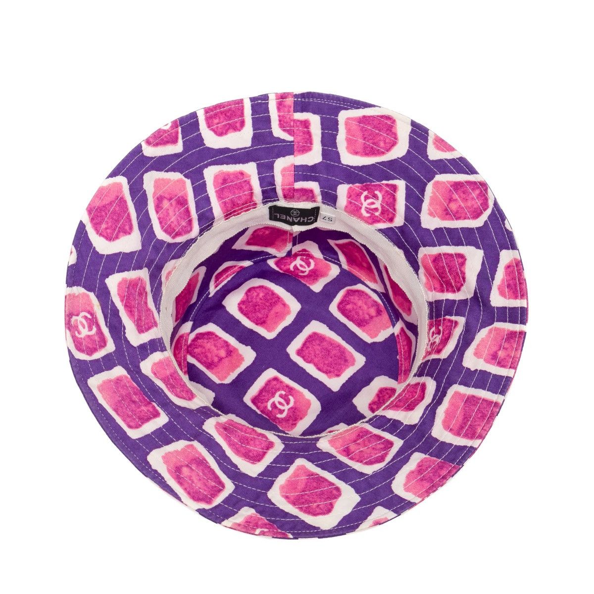 Chanel CHANEL Y2K CC Logo Multicolor Abstract-Print Bucket Hat 57 Size ONE SIZE - 3 Thumbnail