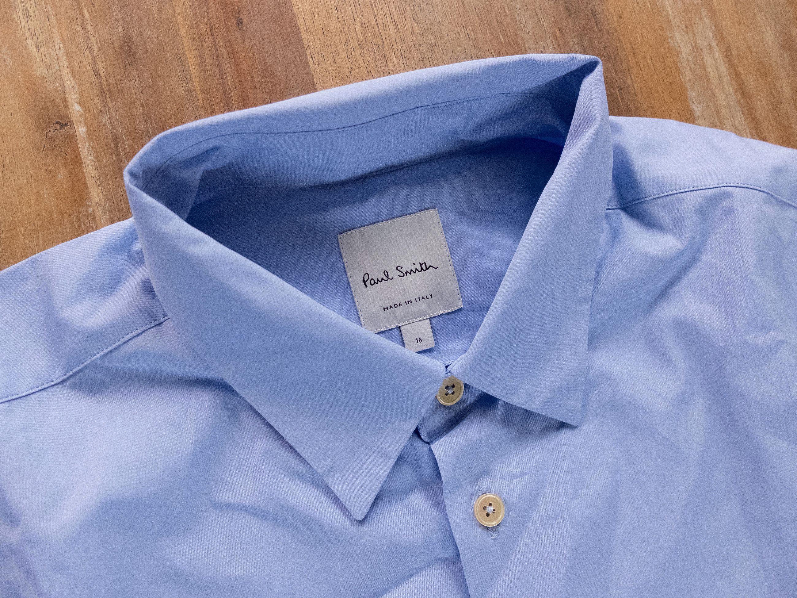 Paul Smith PAUL SMITH mainline solid blue oversize cotton shirt 16 41 Size US L / EU 52-54 / 3 - 2 Thumbnail