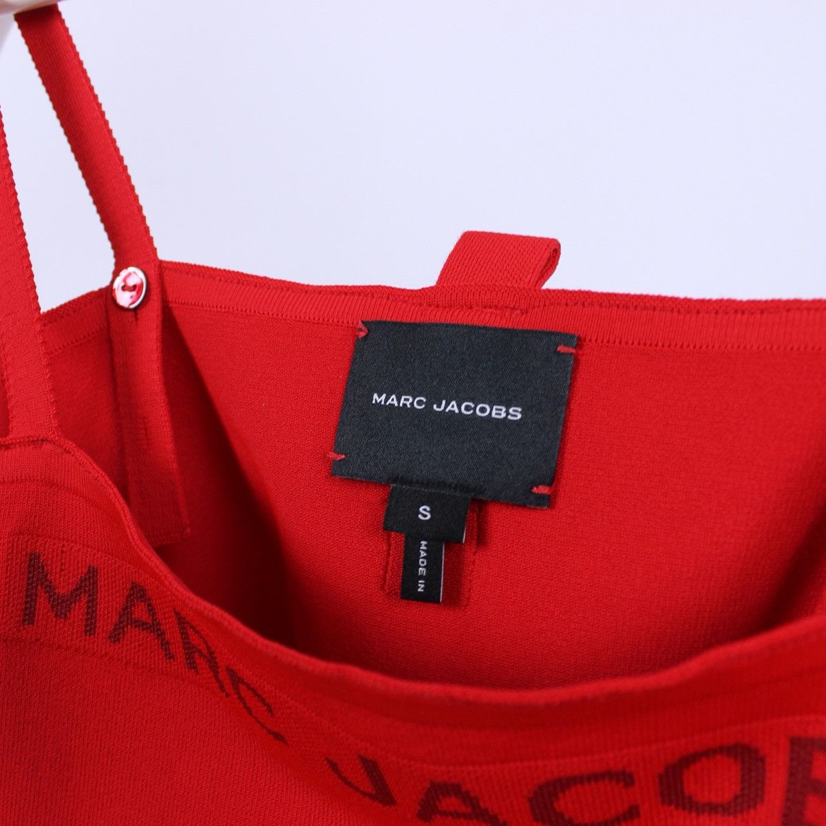 Marc Jacobs Marc Jacobs Red Knit Logo Crop Top Y2K Designer Tank Size S / US 4 / IT 40 - 3 Thumbnail