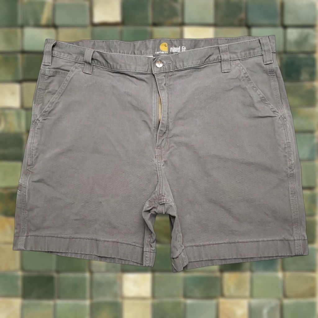 Carhartt Carhartt Shorts Men 42 Gray Canvas Cargo Relaxed Fit Flat Front Utility Workwear Size US 42 / EU 58 - 1 Thumbnail