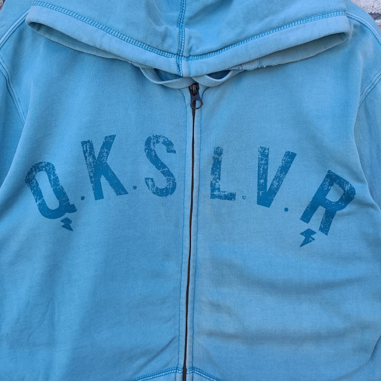 Quicksilver × Vintage Vintage Quicksilver Spell out Distressed Hoodie Zipup Size US L / EU 52-54 / 3 - 2 Thumbnail