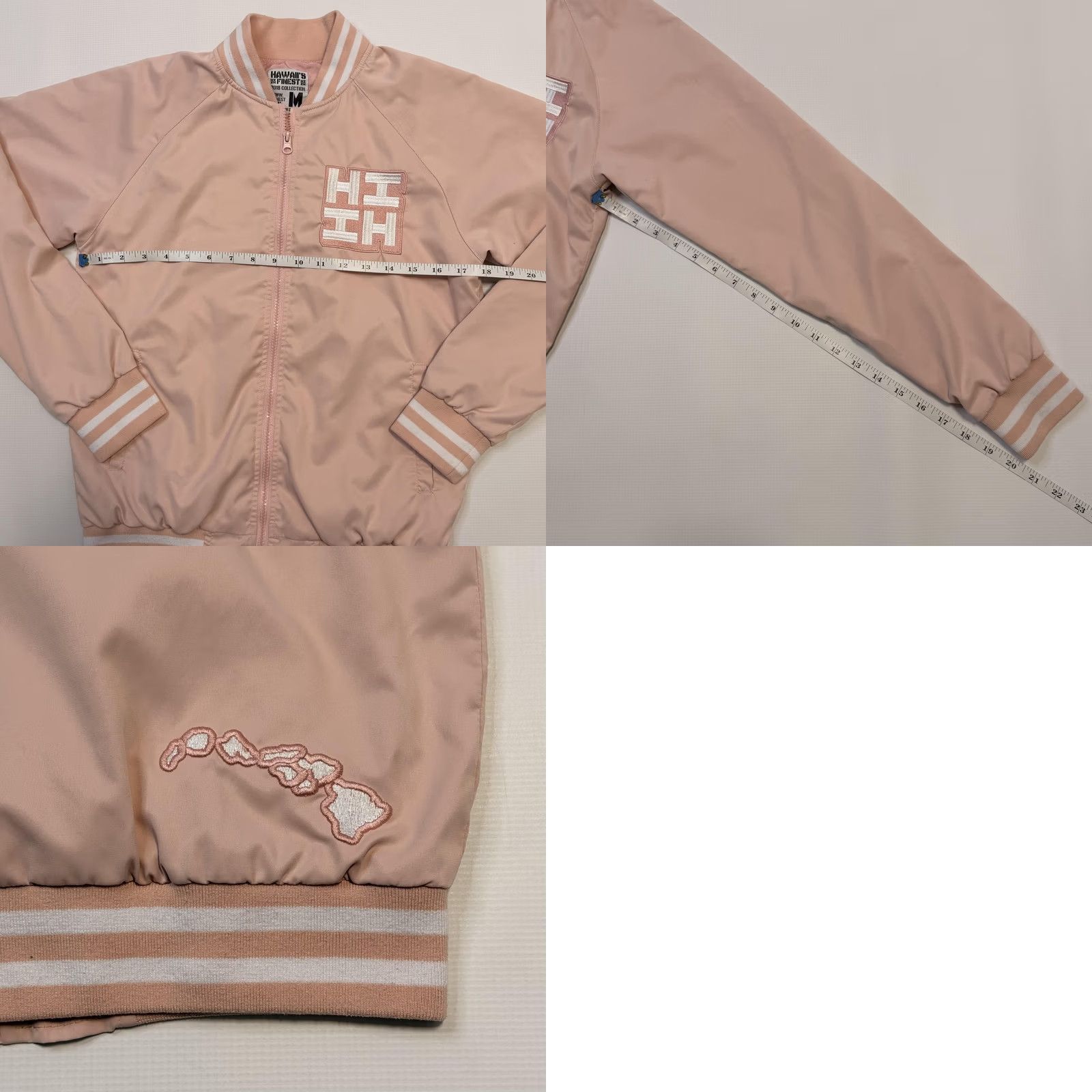 Pinko Hawaii's Finest Jacket Womens M Pink Full Zip Embroidered Back Logo Bomber Jacket, Light Weight, Casual, Spring/Fall, 2018 Collection Size M / US 6-8 / IT 42-44 - 8 Thumbnail