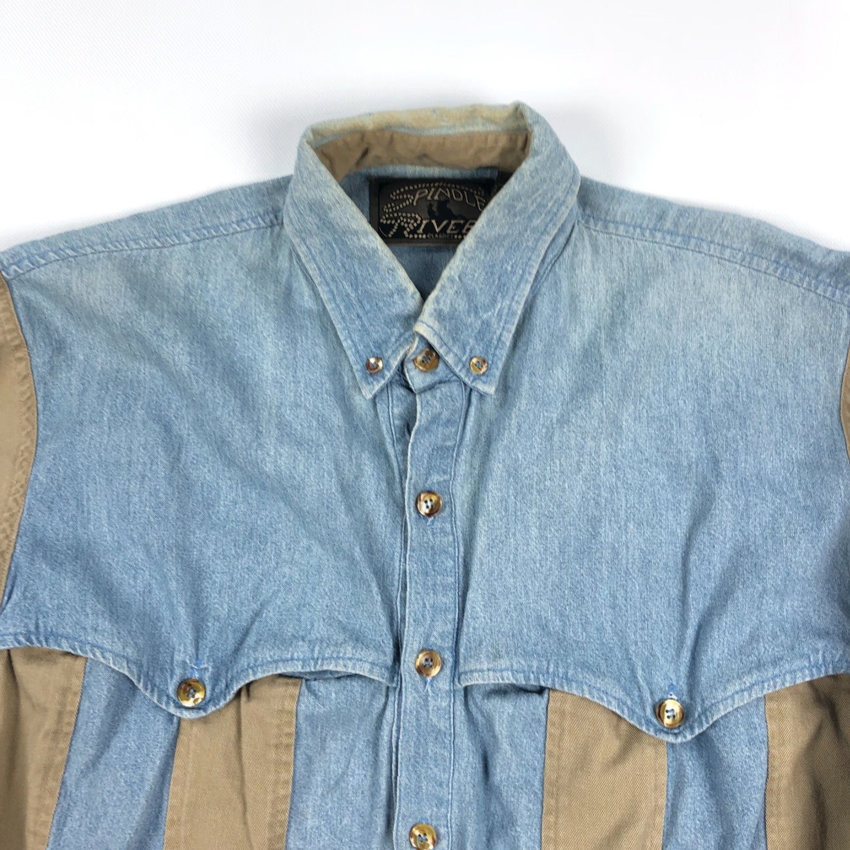 Vintage VINTAGE Spindle River Western Shirt Mens M Striped Denim Cowboy Size US M / EU 48-50 / 2 - 3 Thumbnail