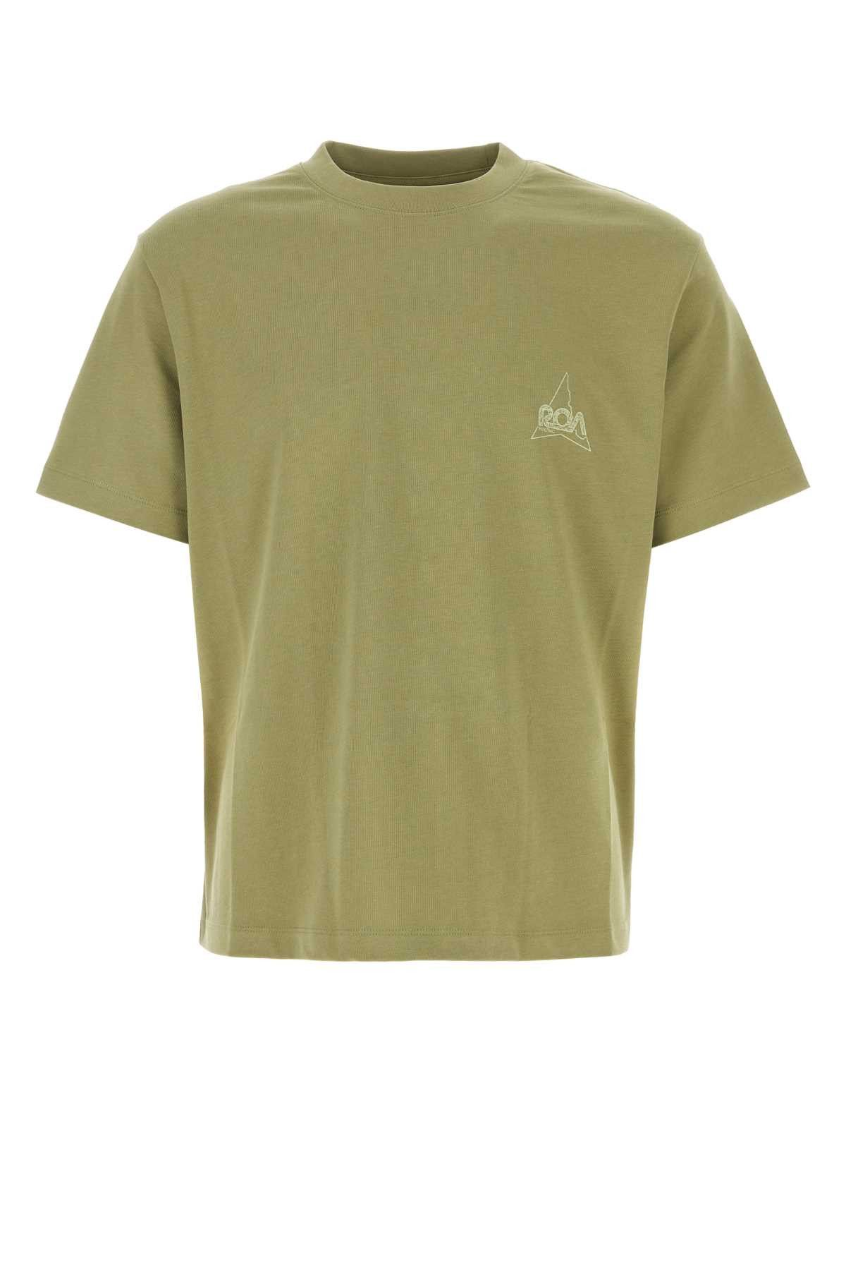 image of Roa Khaki Cotton T-Shirt in Green, Men's (Size Large)