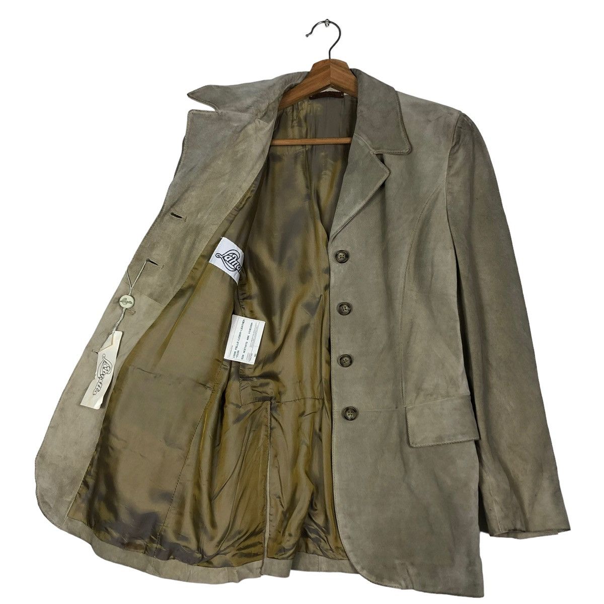 Genuine Leather 🔥VINTAGE GENUINE LEATHER JACKET DOUBLE BREAST LAMATTA PELLE Size US M / EU 48-50 / 2 - 11 Thumbnail
