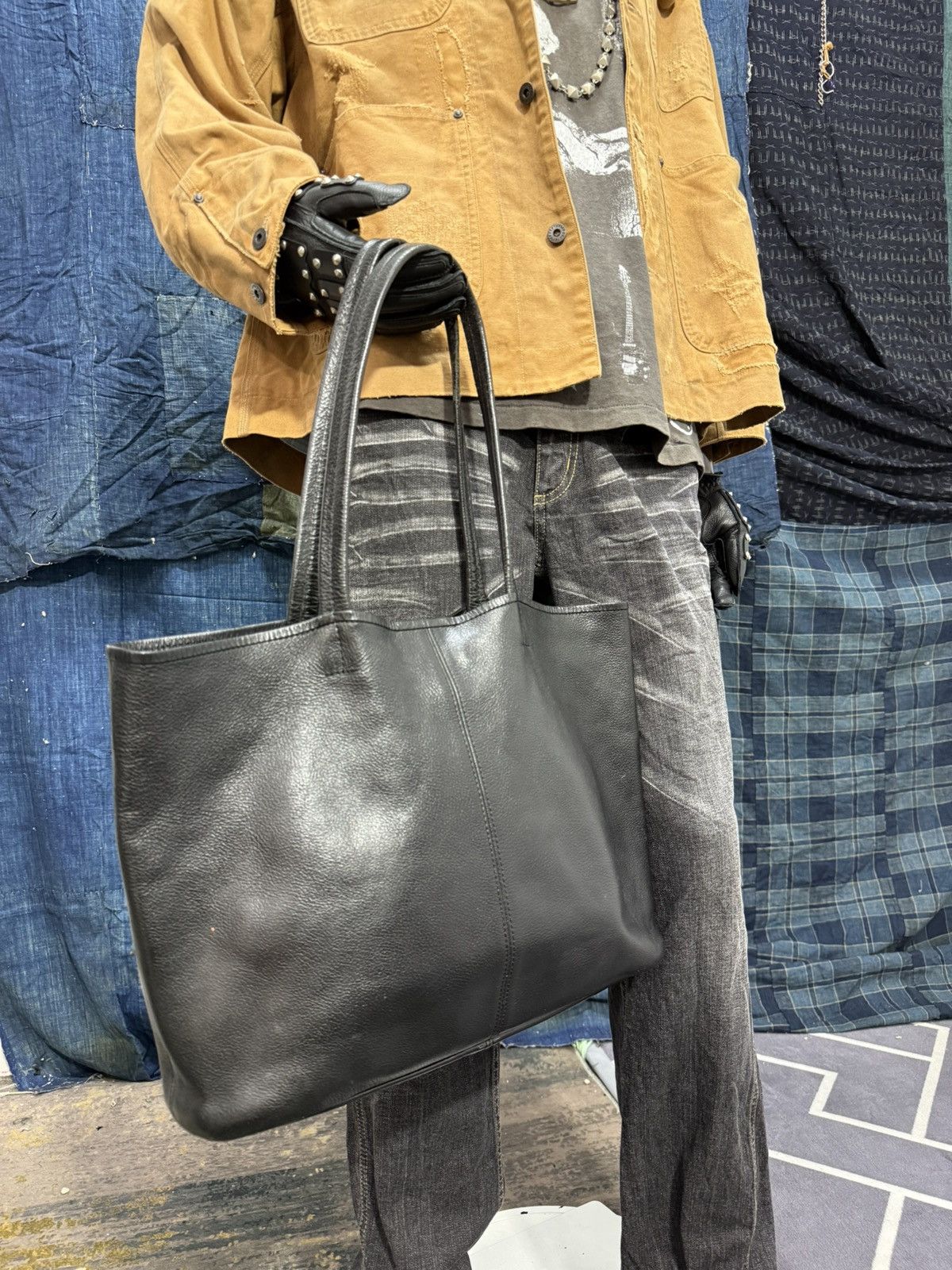 Genuine Leather Full Leather Ship Tote Bag prada julius dior cdg amiri 1🟩 Size ONE SIZE - 4 Thumbnail