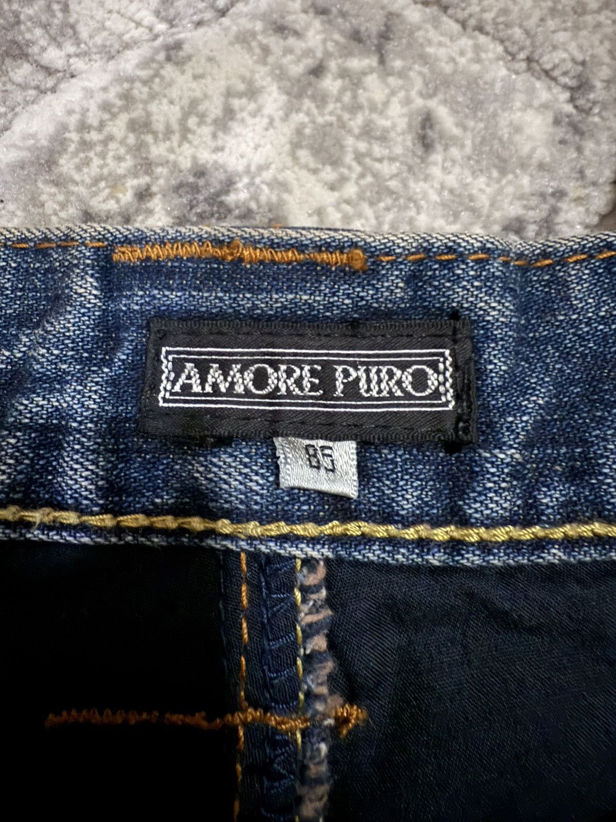 Japanese Brand Amore puro Artisanal Studded Distressed Baggy Jeans Size US 32 / EU 48 - 23 Thumbnail