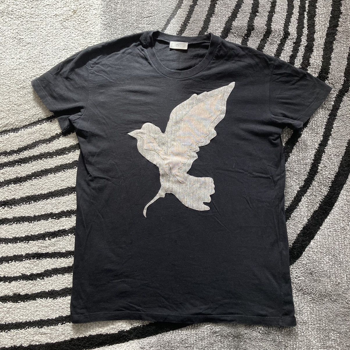 image of Dior Homme Fw12 Bird Applique T-Shirt in Black, Men's (Size Small)