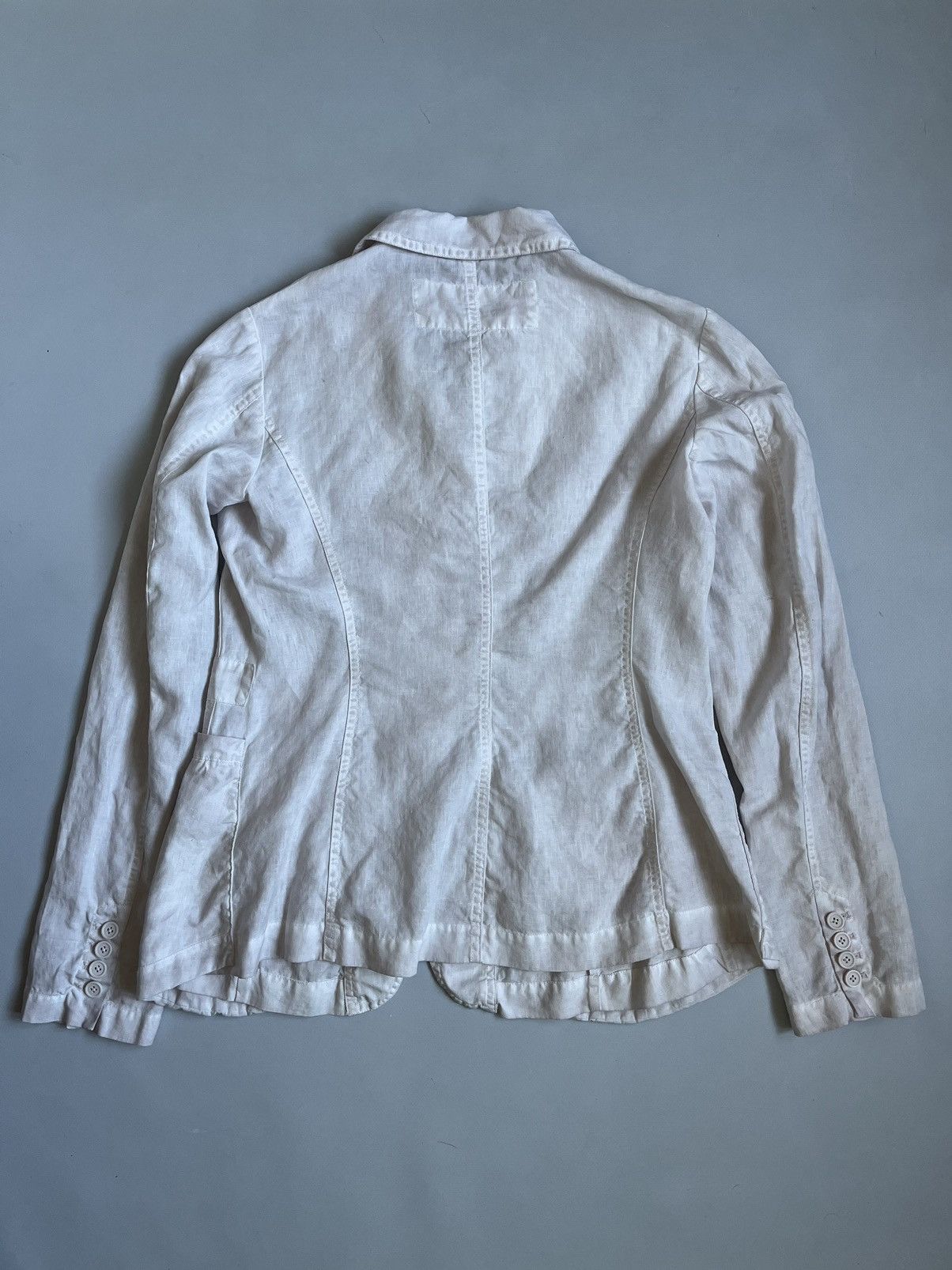 Black Label × Rundholz RUNDHOLZ Black Label Women White Linen Faded Pocket Blazer Size M / US 6-8 / IT 42-44 - 13 Thumbnail