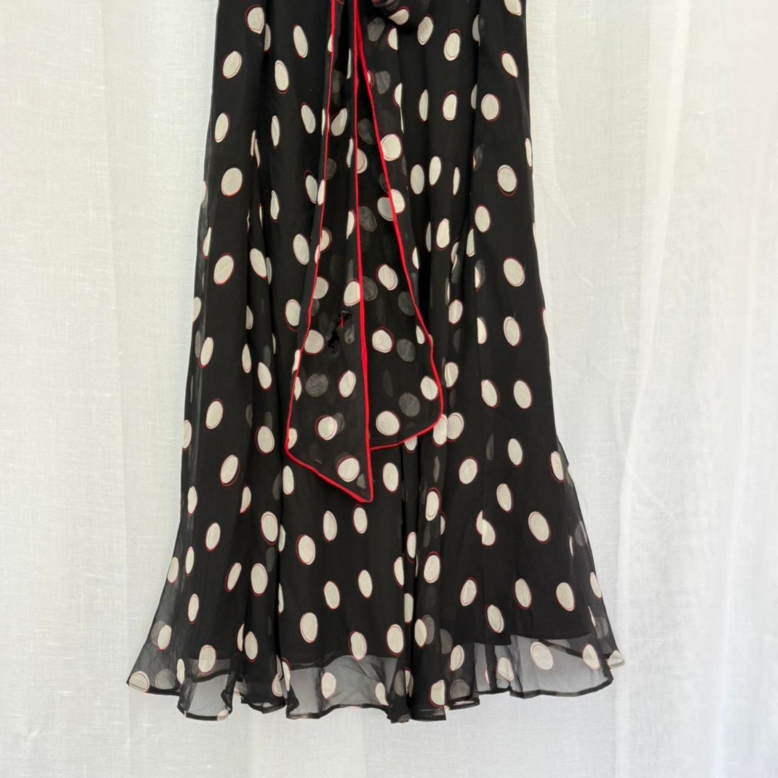 Adrianna Papell ✿ y2k polka dot wrap midi dress ✿ Size L / US 10 / IT 46 - 5 Thumbnail