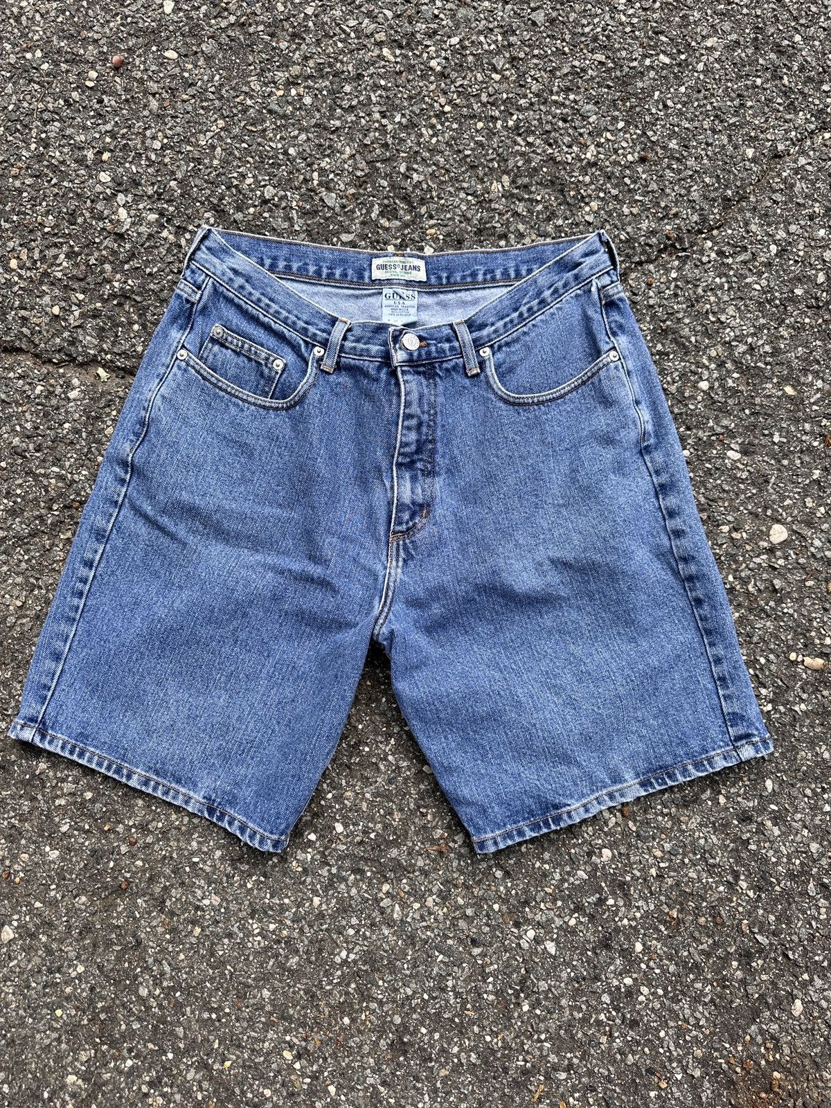 Guess × Vintage Guess Jeans Denim Jorts Size US 33 - 1 Thumbnail