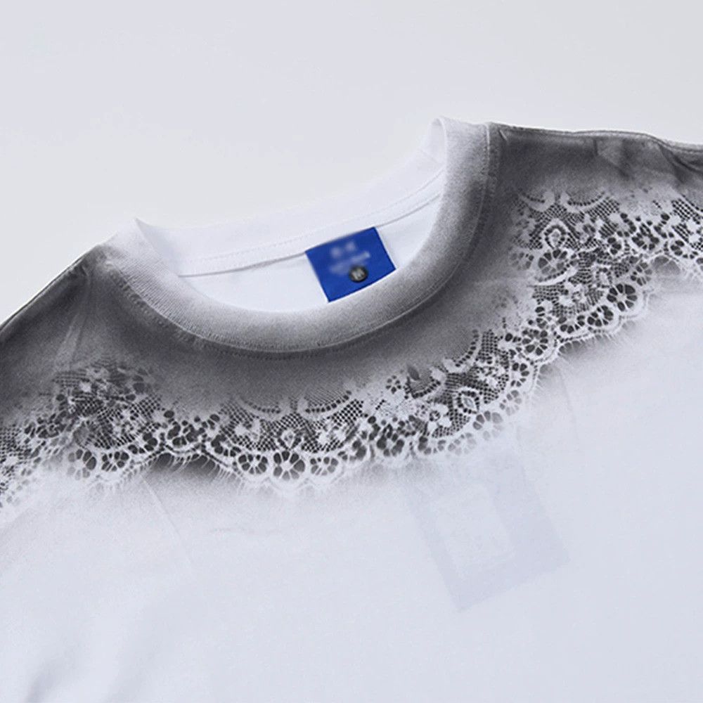 Vintage Men's loose casual long-sleeved T-shirt with inkjet print Size US M / EU 48-50 / 2 - 3 Thumbnail