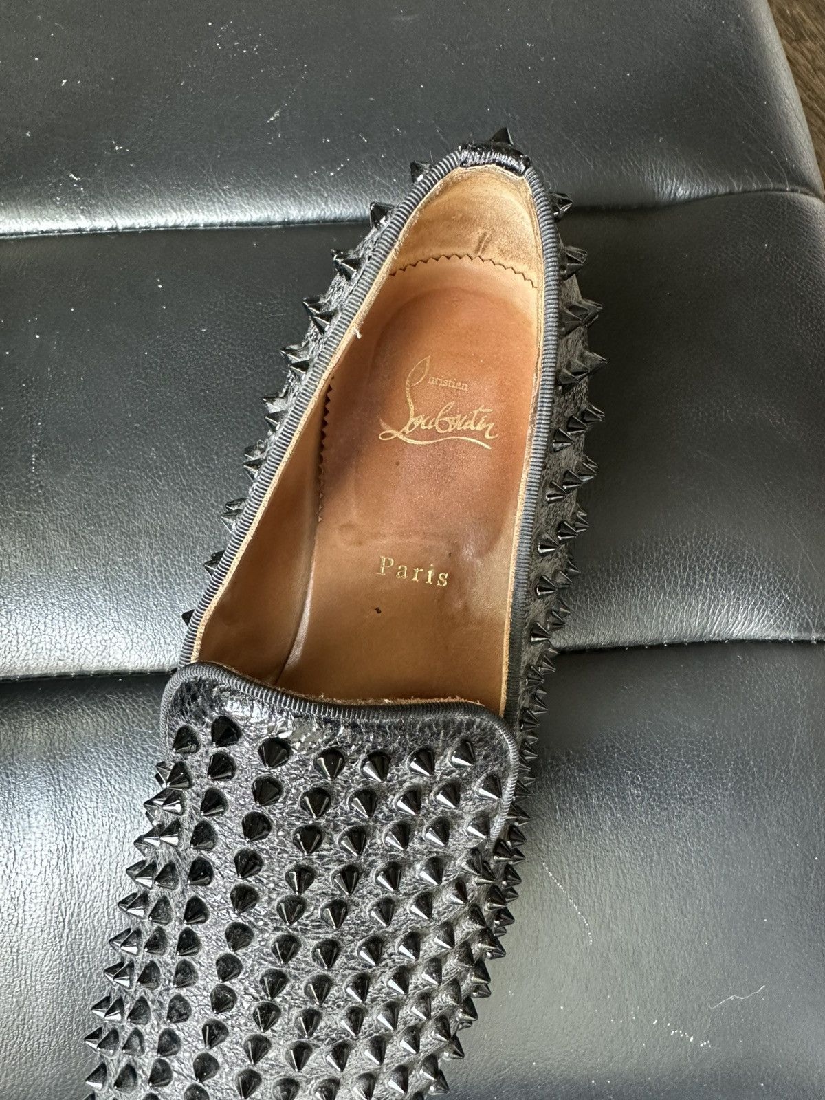 Christian Louboutin Christian Louboutin ROLLERBOY SPIKES FLAT Calf Loafers 44.5 Size US 11.5 / EU 44-45 - 13 Thumbnail