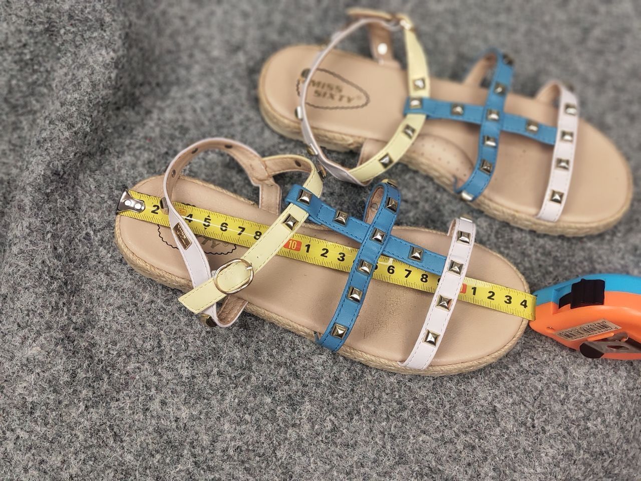 Miss Sixty Miss Sixty Gladiator Sandals Blue Beige Women's Shoes Y2K Size US 7 / IT 37 - 15 Thumbnail