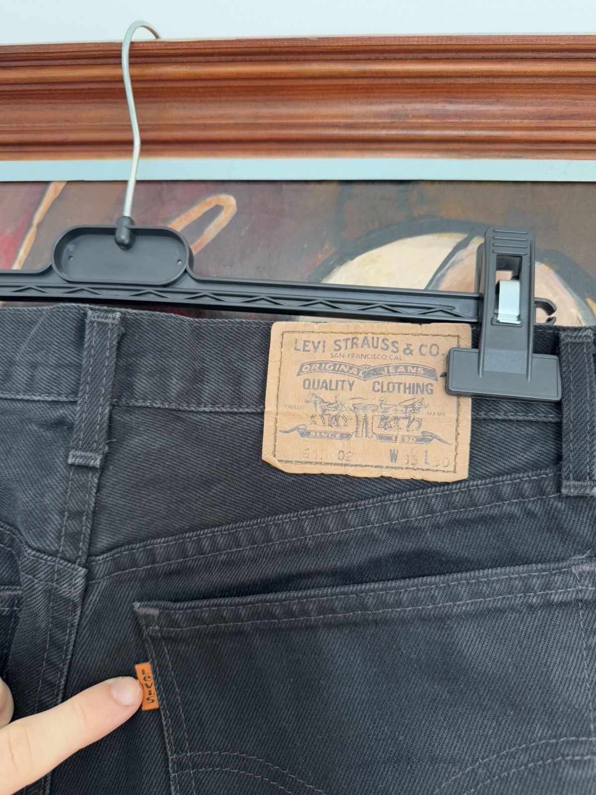 Levi's 1997 Vintage 90s Levis Orange Tab 615 Denim Washed Black Size US 33 - 3 Thumbnail