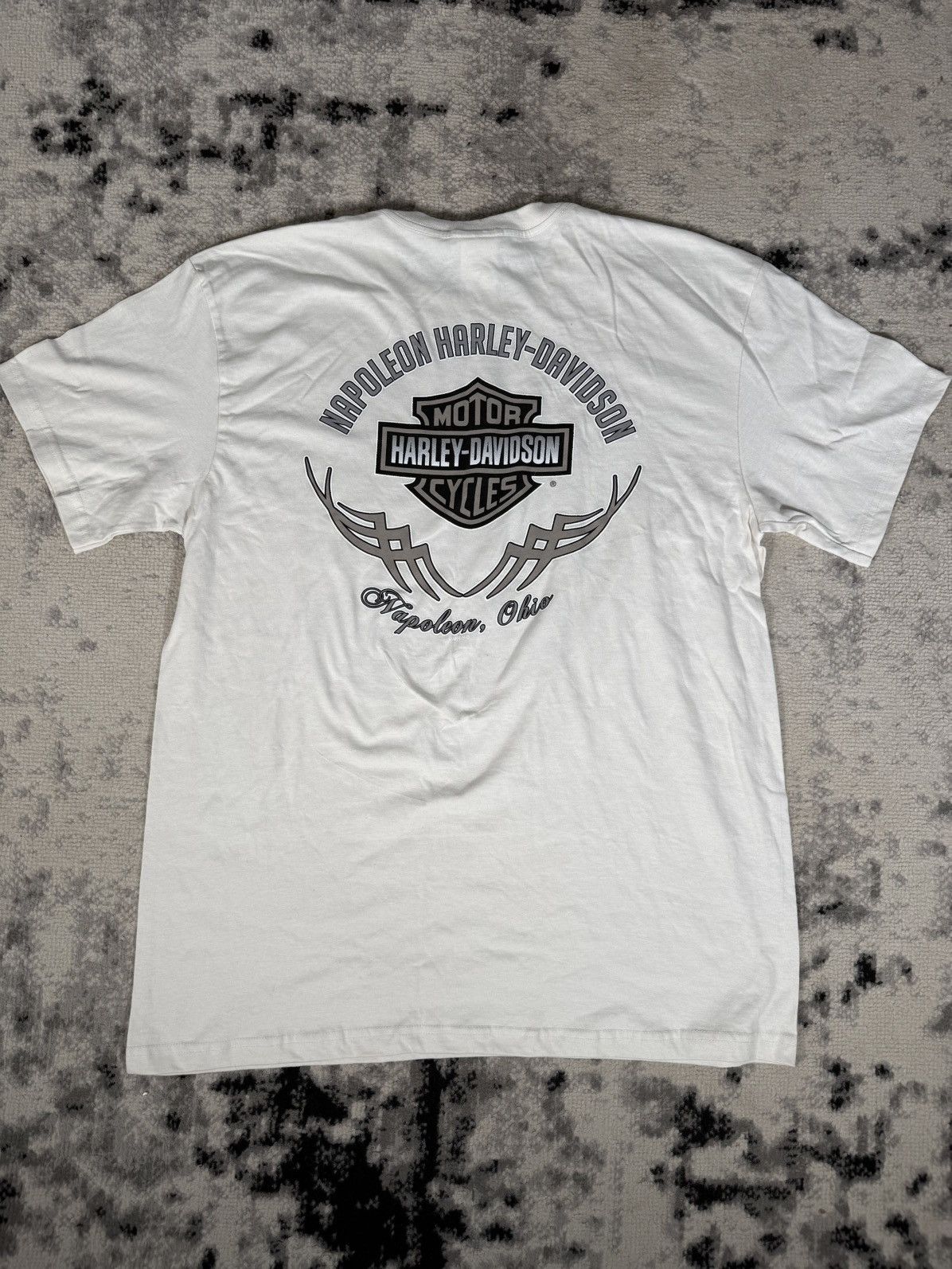 Harley Davidson Y2K 2016 Harley Davidson Napoleon Ohio Skull T-Shirt Size US XL / EU 56 / 4 - 2 Thumbnail