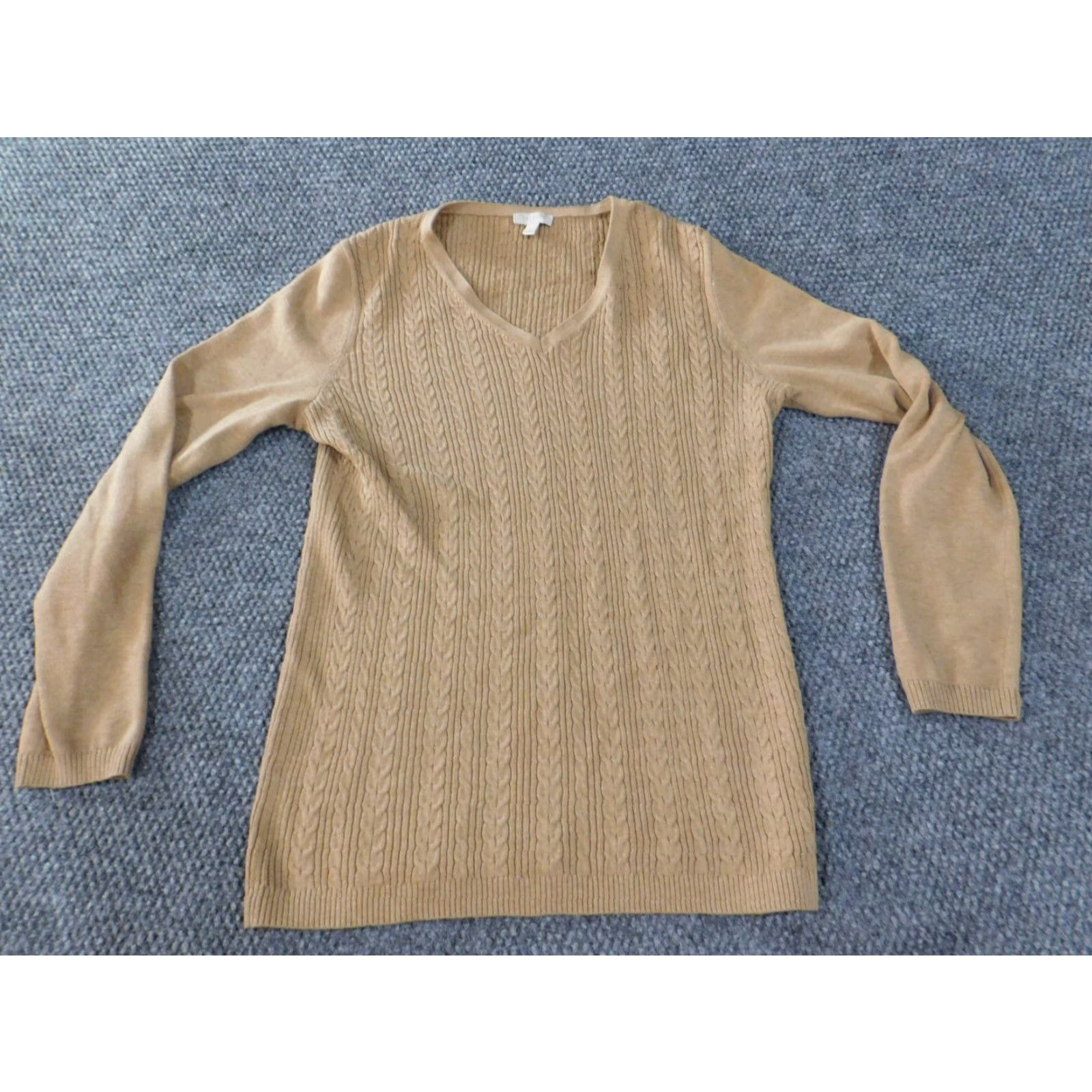 Talbots Talbots Sweater Womens Pullover Regular Small Beige Cotton Knit Crew Neck Stretch Knit Modern Classic Size S / US 4 / IT 40 - 4 Thumbnail