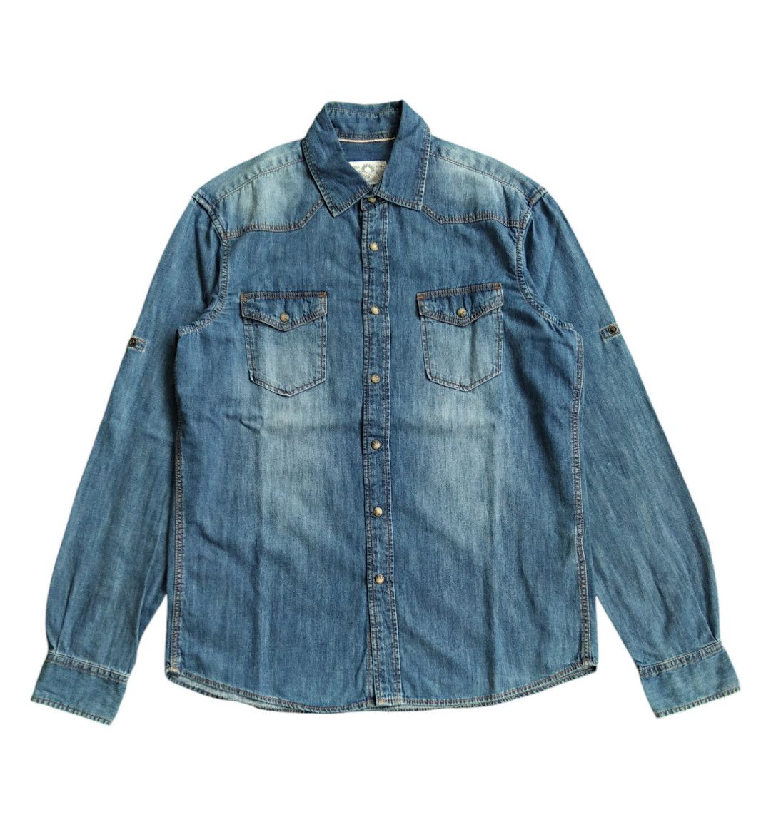 Denime × If Six Was Nine Vtg 00s Celio Selvedge Western Denim Snap Button Size US M / EU 48-50 / 2 - 1 Thumbnail