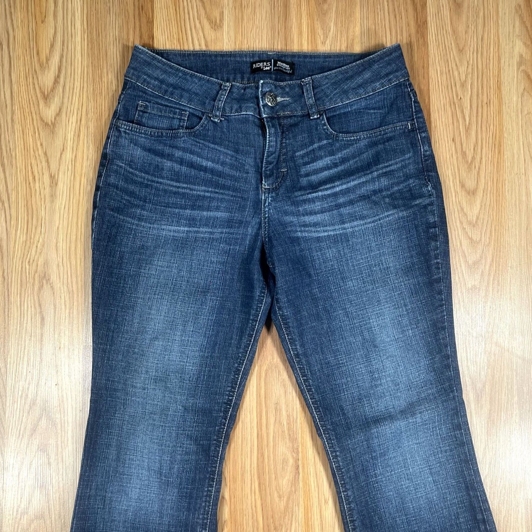 Vintage Riders By Lee Jeans Pants Womens 8P Straight Leg Mid Rise Blue Wash Denim - Vintage Condition - 28in Zip Pocket Size 30" / US 8 / IT 44 - 2 Thumbnail