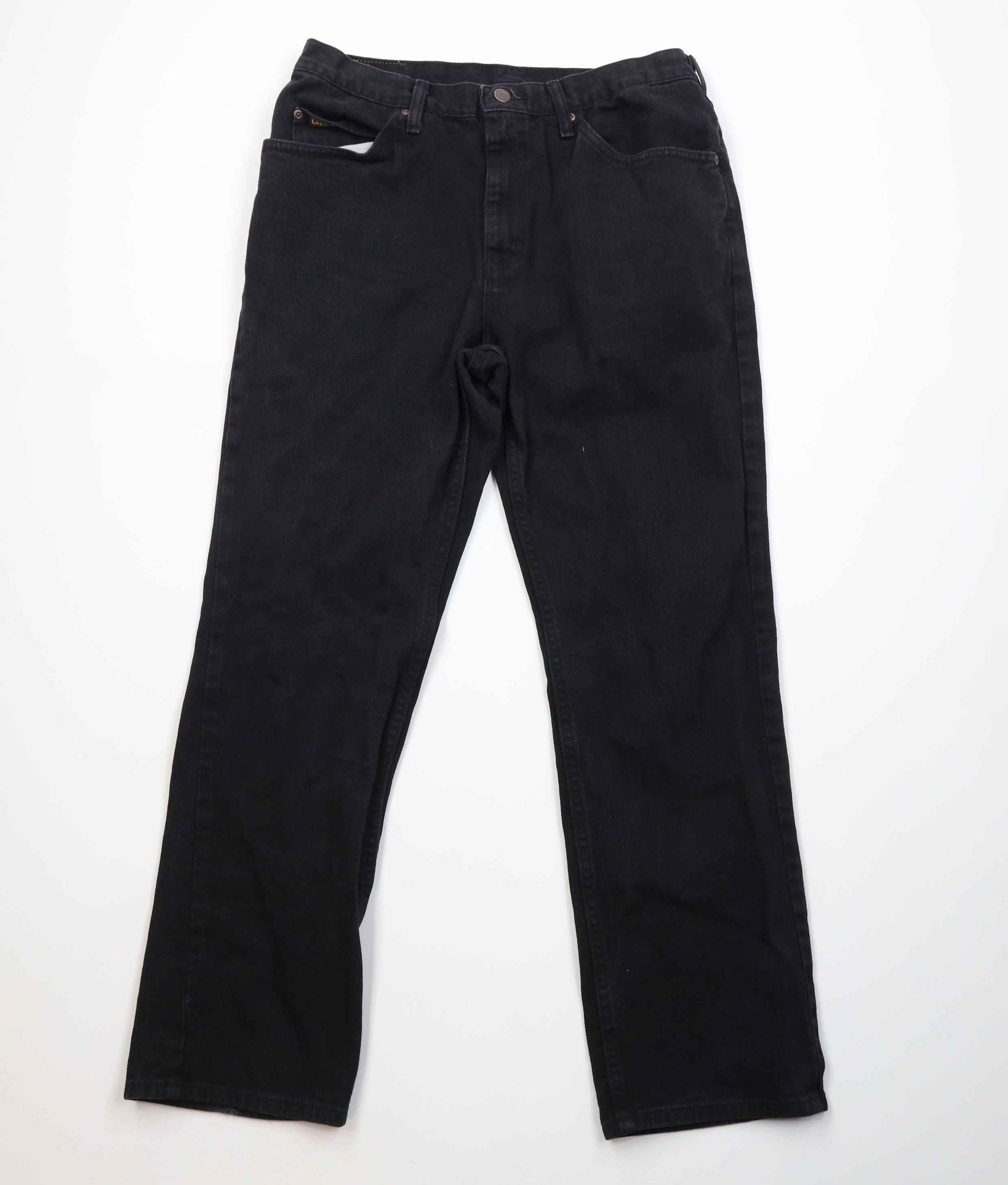 Lee Vintage 90s Lee Faded Straight Leg Denim Jeans Black Cotton Size US 34 / EU 50 - 1 Thumbnail