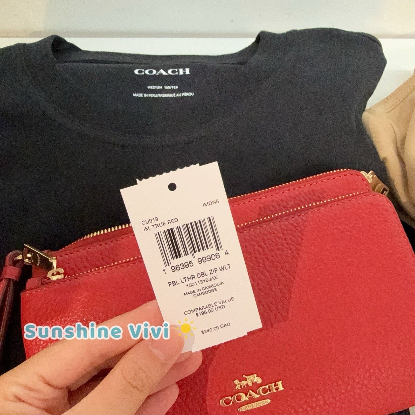 Coach NWT Coach Double Zip Wallet Wristlet Leather CX161 True Red Size ONE SIZE - 4 Thumbnail