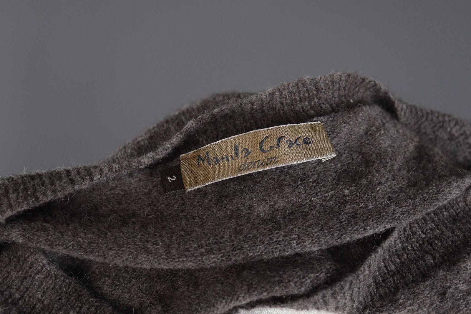 Designer Manila Grace Denim Alpaca Wool Bodycon Sweater Dress 2 Size XS / US 0-2 / IT 36-38 - 10 Thumbnail