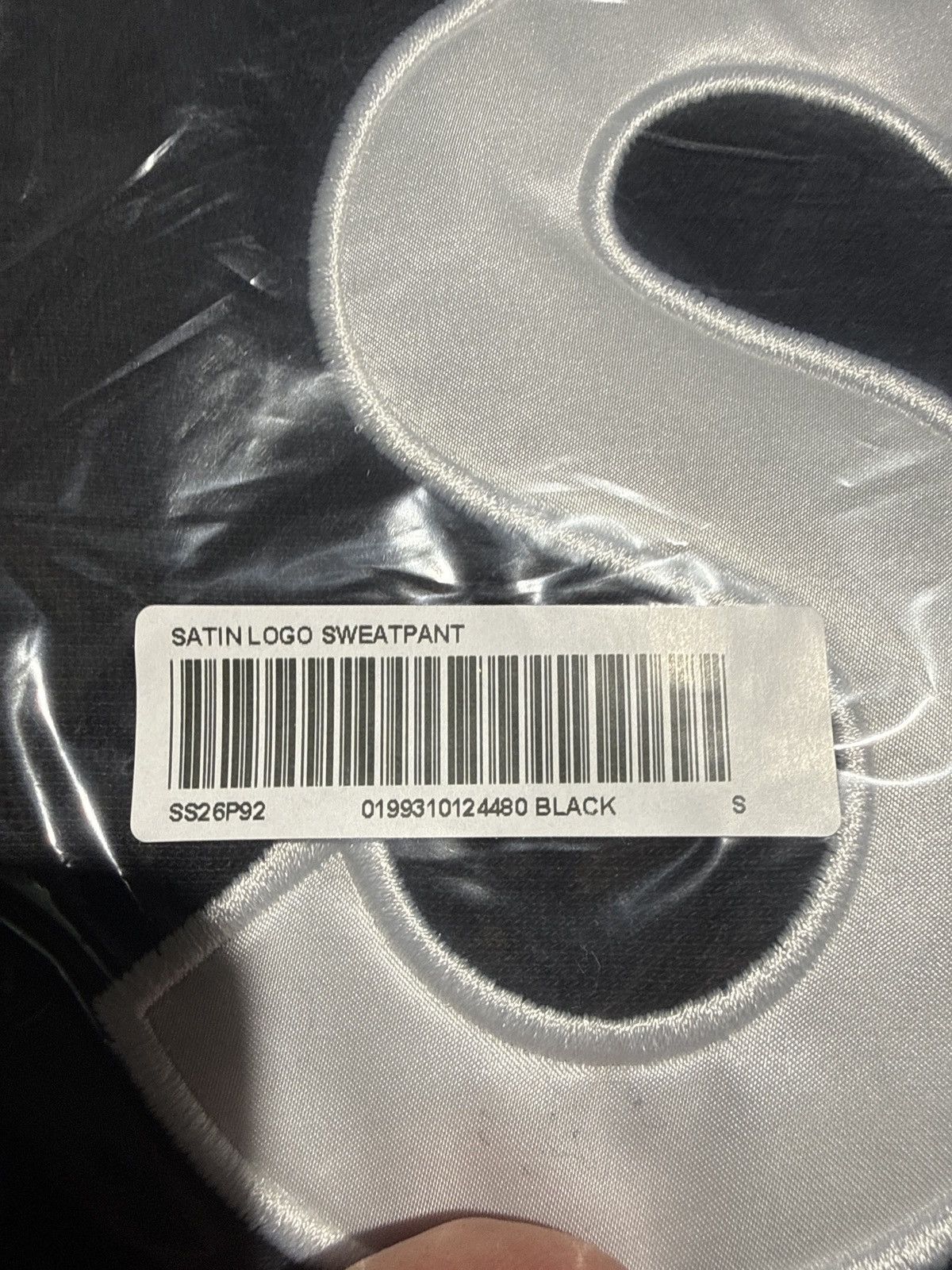 Supreme Supreme Satin Applique Sweatpant (SS26) Black Size US 30 / EU 46 - 4 Thumbnail