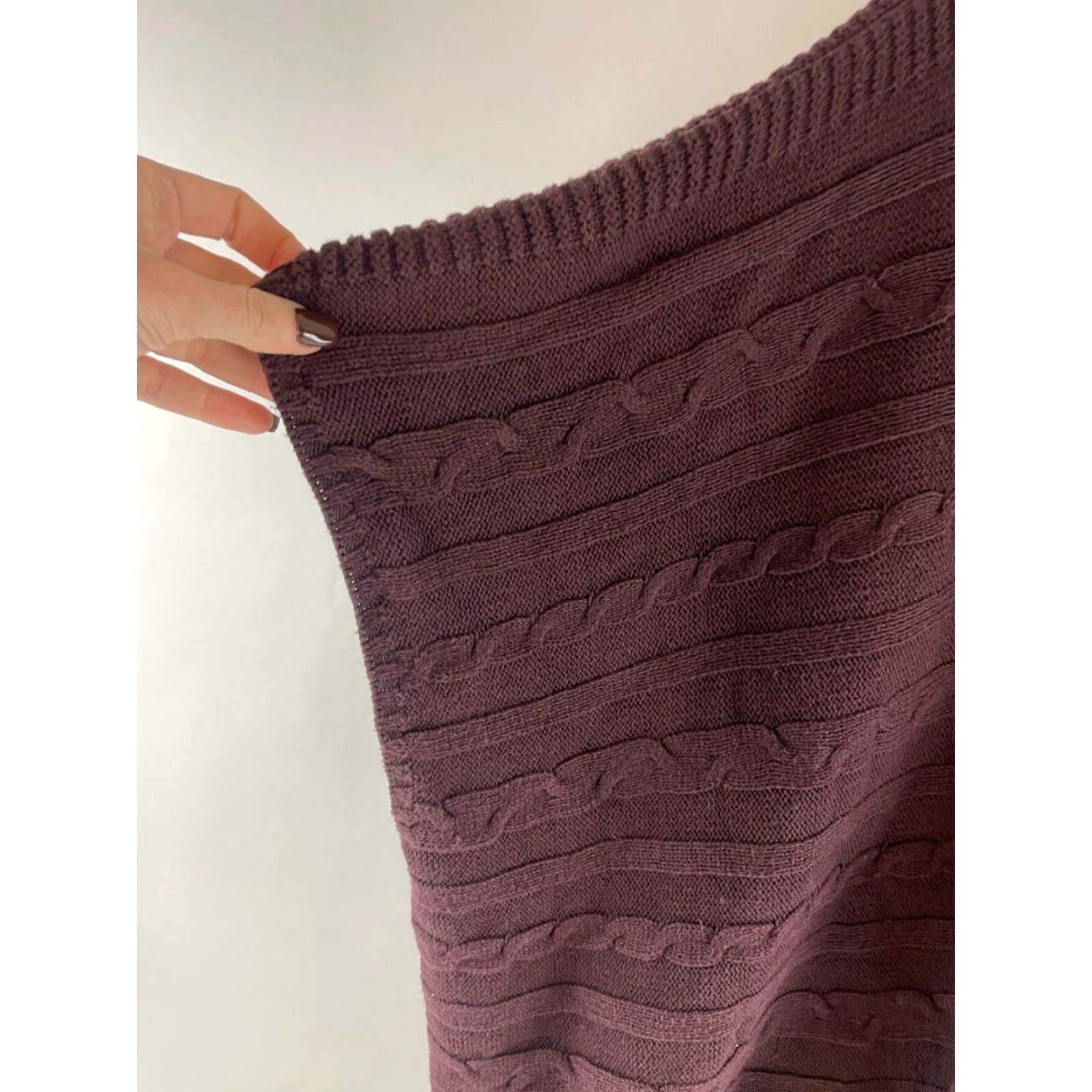 Old Navy Old Navy Sweater Women Pullover Cable-Knit Faux Poncho Dark Purple M-L, Purple, Regular, Knit, Sweater, Pullover, Women, Vintage: No Size M / US 6-8 / IT 42-44 - 4 Thumbnail