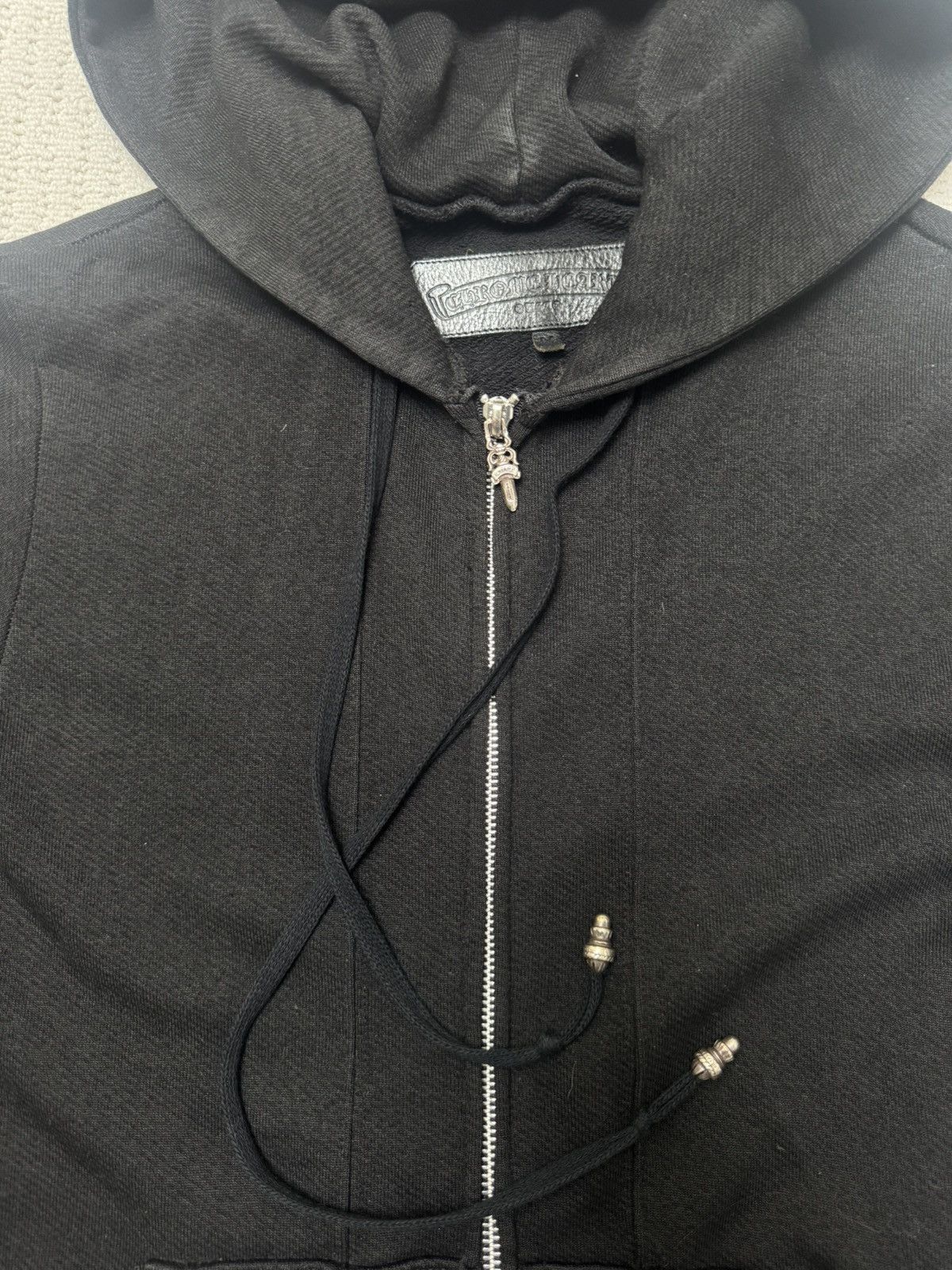 Chrome Hearts Zip Hoodie with Leather and Silver Patch Size US M / EU 48-50 / 2 - 3 Thumbnail
