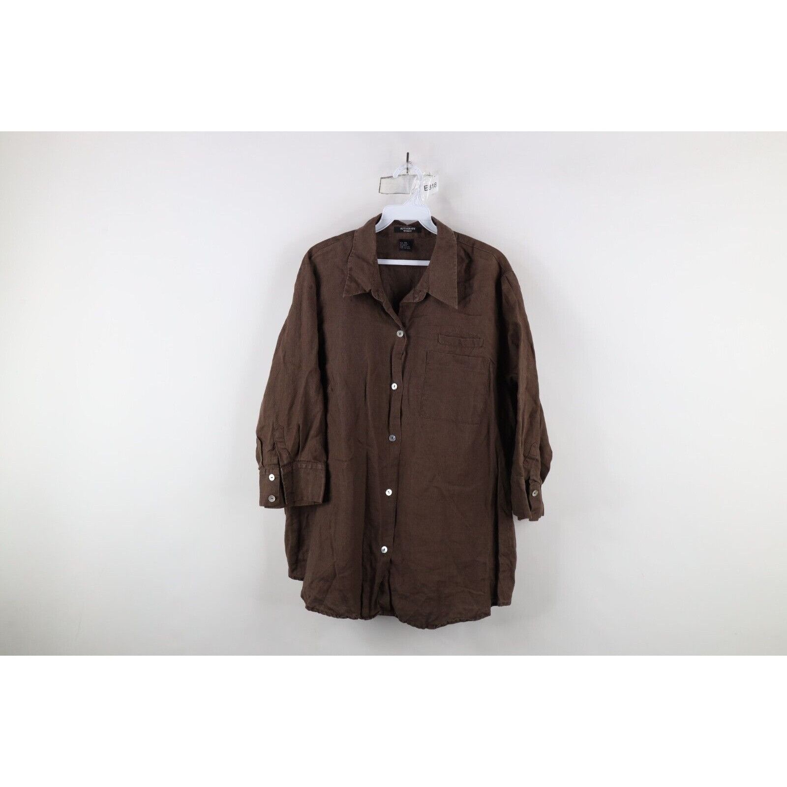 Vintage Vintage 90s Lagenlook Linen Oversized Collared Button Shirt Size XXL / US 16-18 / IT 52-54 - 1 Thumbnail