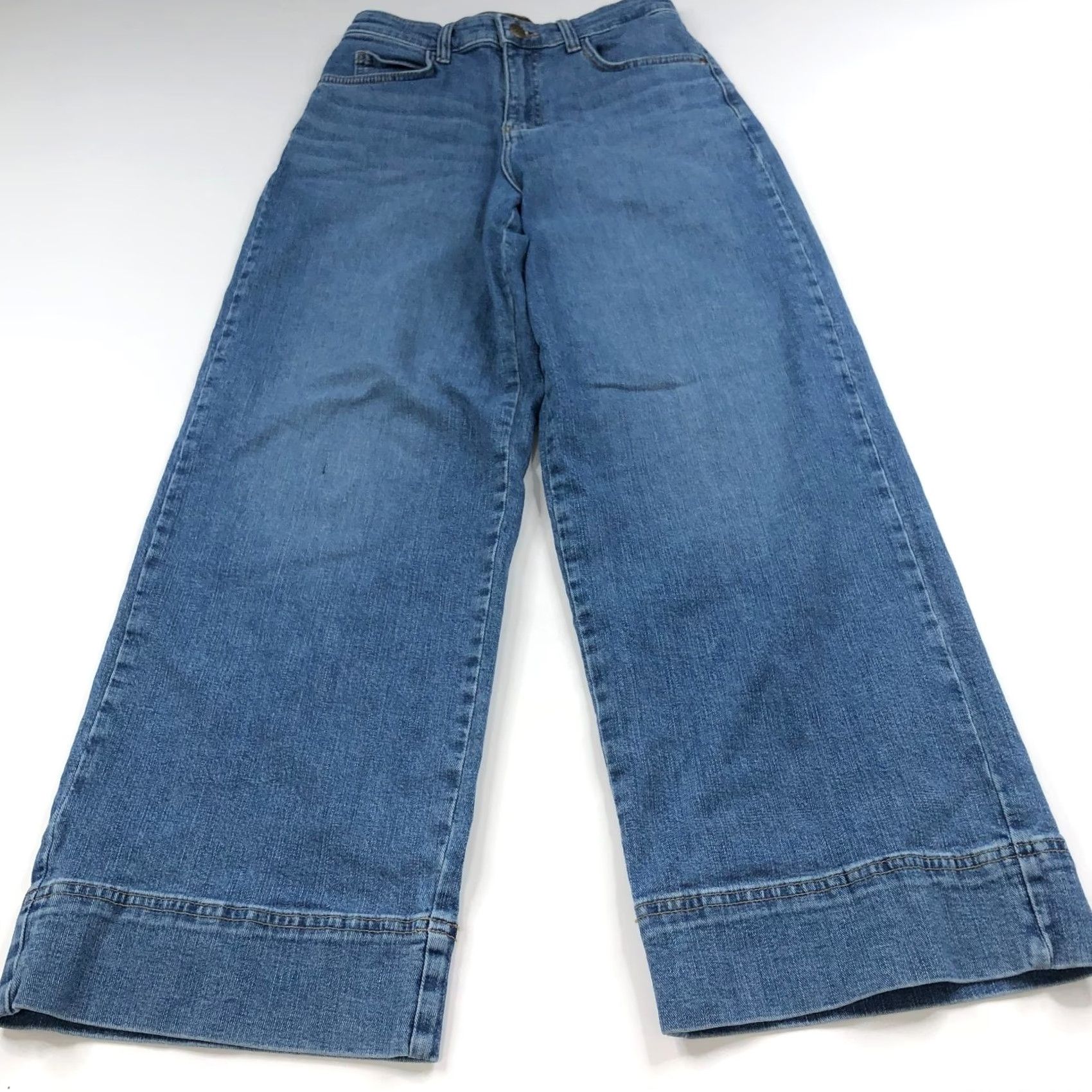 Lee Lee Denim Jeans 90s Wide-Leg 6 Short 26W 28L Blue Cotton Elastane Regular Mens Womens 5-Pocket Rise High Vintage No Size 28" / US 6 / IT 42 - 3 Thumbnail