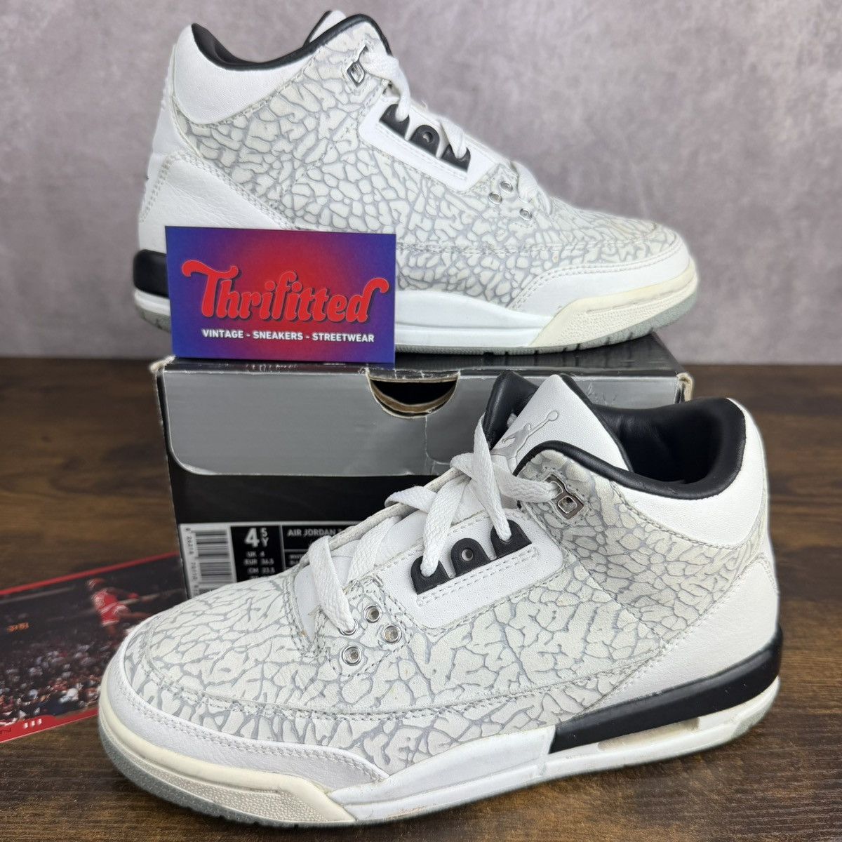 Jordan Brand Air Jordan 3 Retro Flip White 2007 Size 4.5 GS 6W 315768-101 Size US 6 / IT 36 - 1 Thumbnail