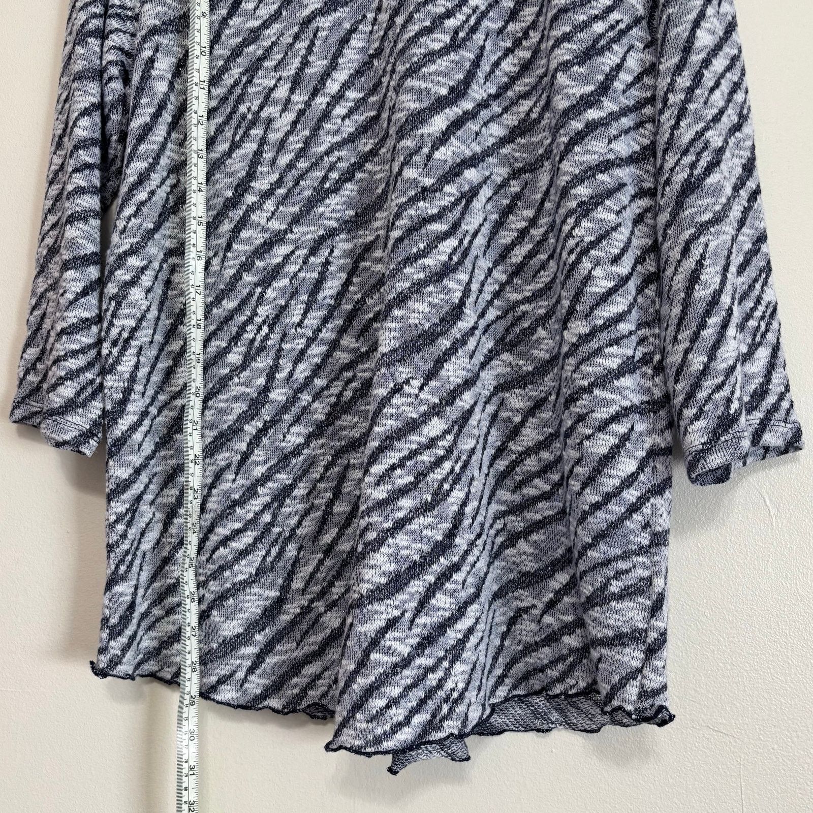 Gloria Vanderbilt Gloria Vanderbilt Navy Blue Gray & White Knit Sweater Size L Size L / US 10 / IT 46 - 4 Thumbnail
