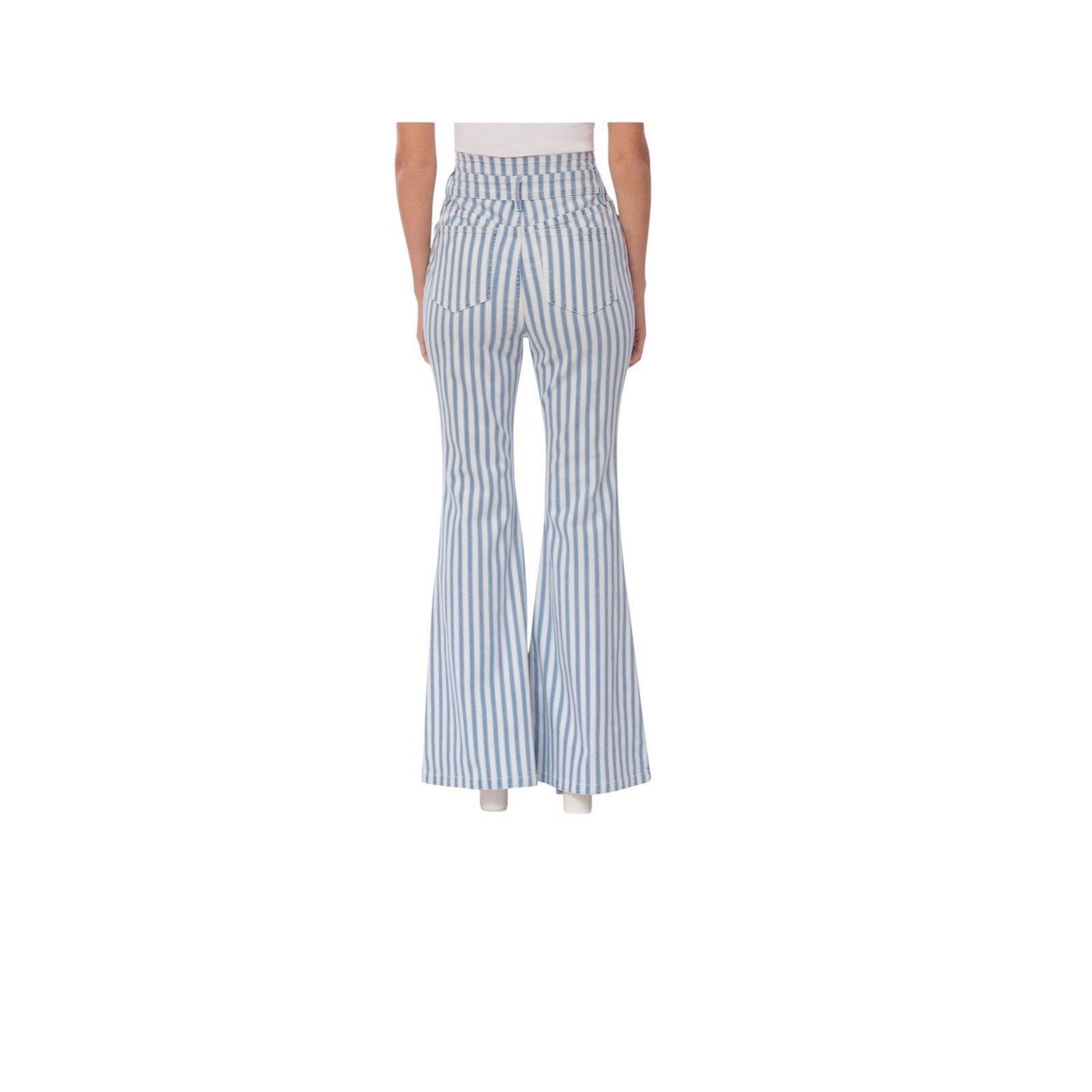 AVEC LES FILLES NWOT AVEC LES FILLES STRIPED HIGH WAIST FLARE JEANS Size 24" / US 00 / IT 34 - 2 Thumbnail