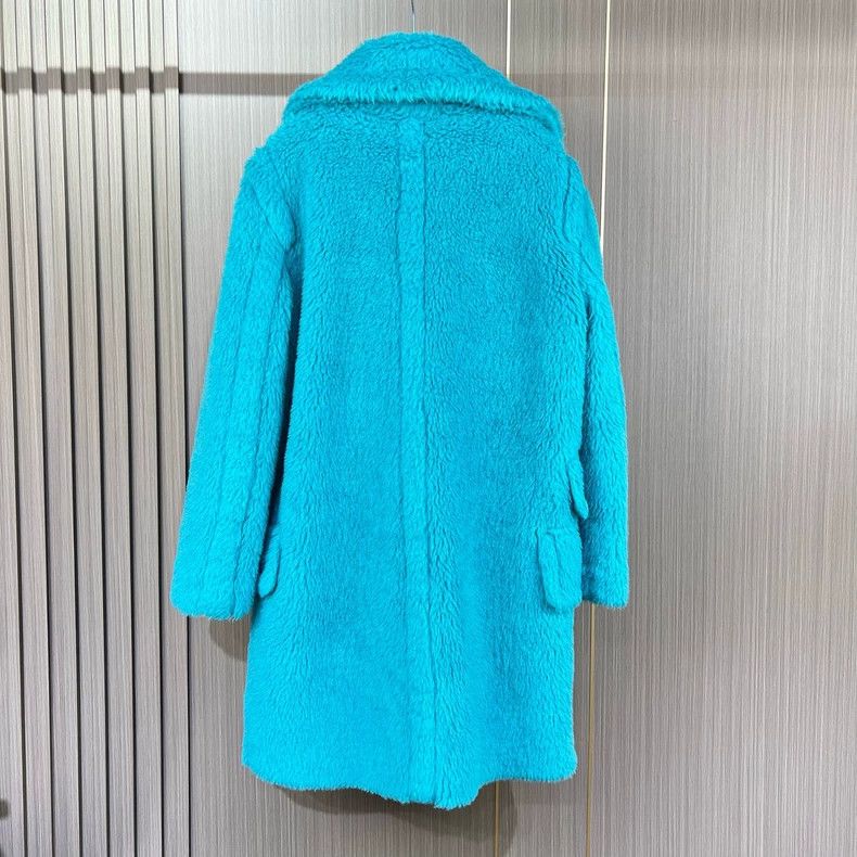 Max Mara Max Mara Lake Blue Teddy Fur Coat Size S / US 4 / IT 40 - 2 Thumbnail