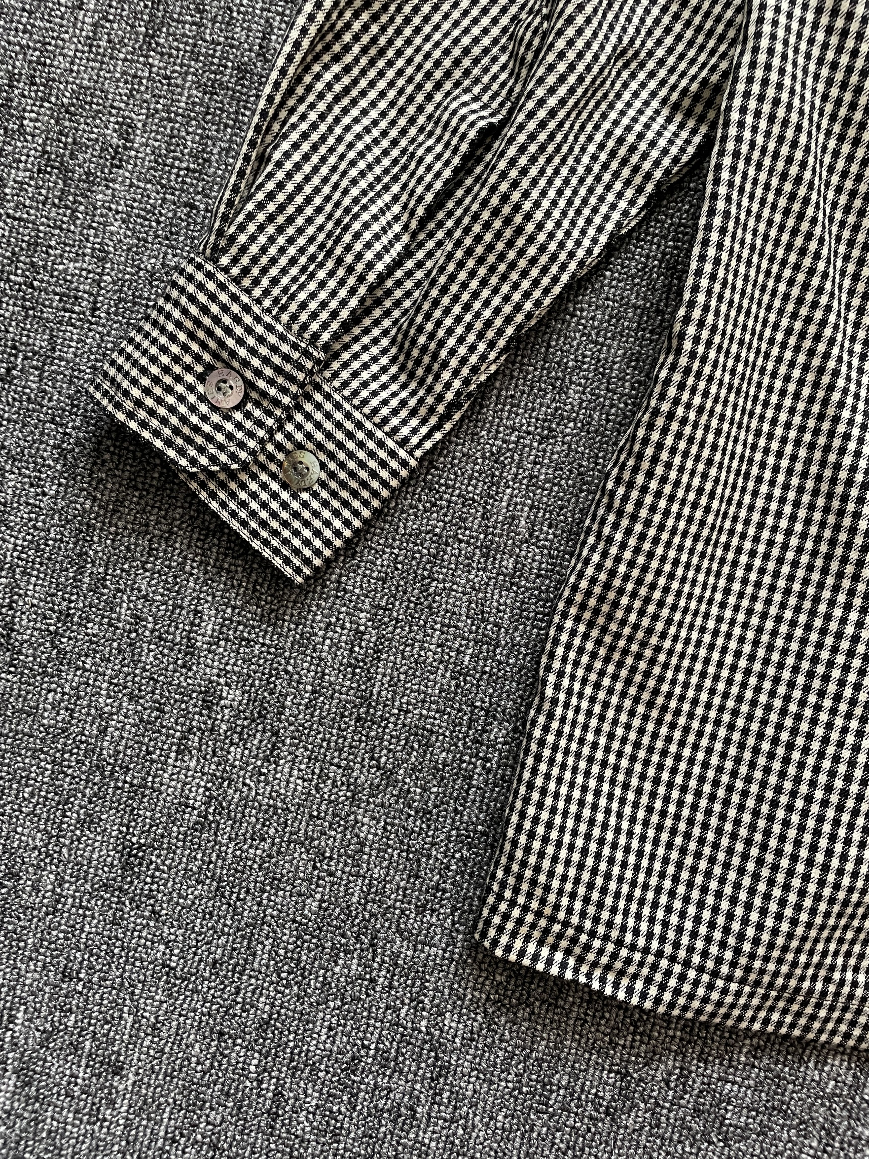 Hardy Amies 90s Hardy Amies London Long Sleeve Shirt Wool Stand Collar Size US M / EU 48-50 / 2 - 10 Thumbnail