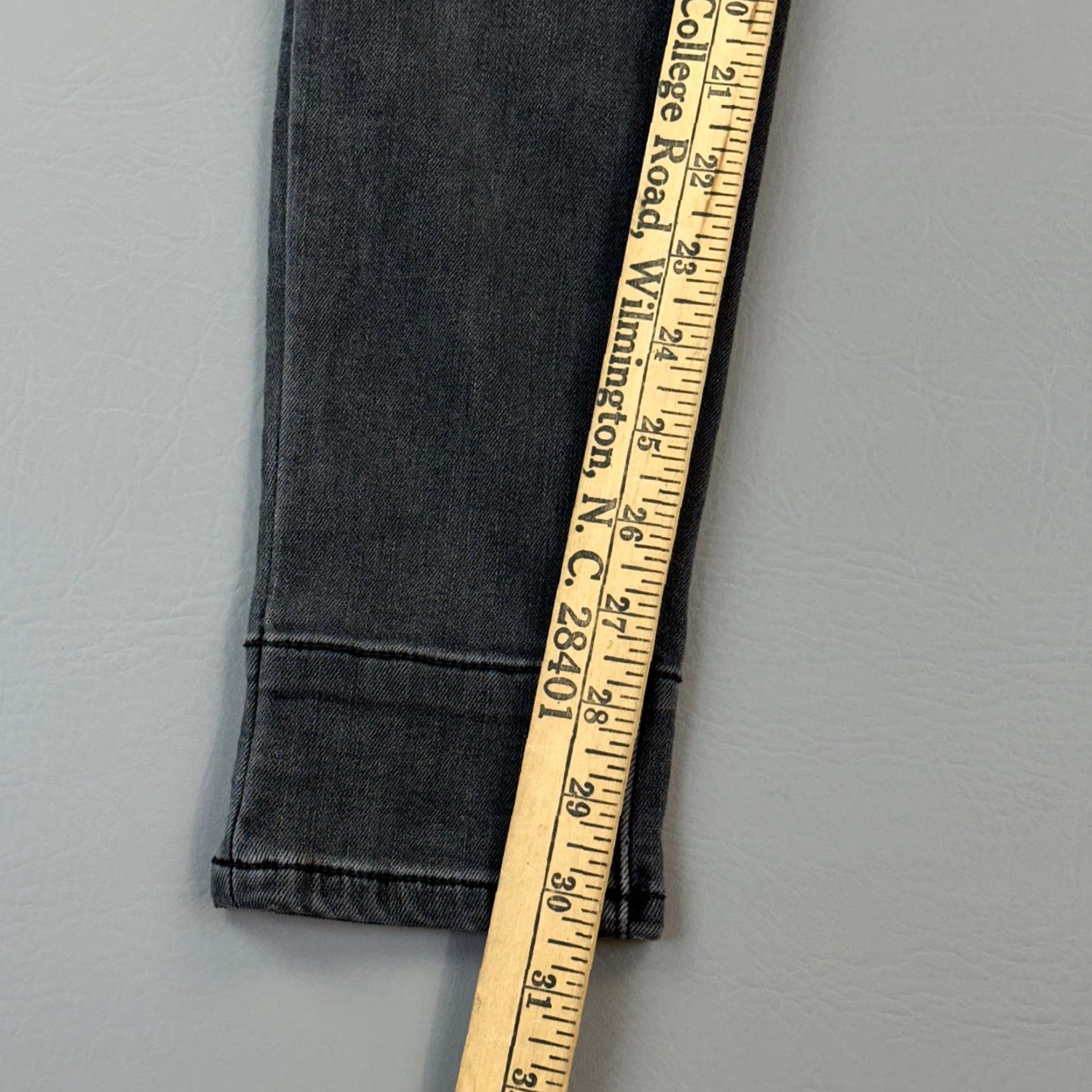 Denime Judy Blue Jeans Women’s 7/28 Black Denim Skinny Fit Distressed Patch Plaid Patch Jeans Size 28" / US 6 / IT 42 - 4 Thumbnail