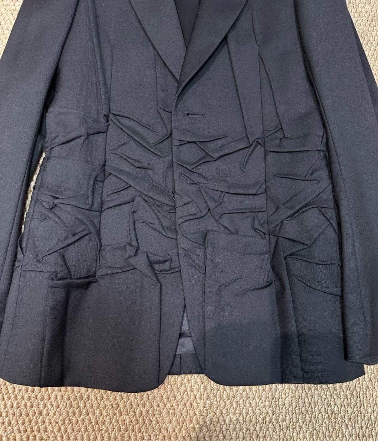 Raf Simons Raf Simons 04AW Black Ruched Deconstructed Blazer K23 Size US S / EU 44-46 / 1 - 4 Thumbnail
